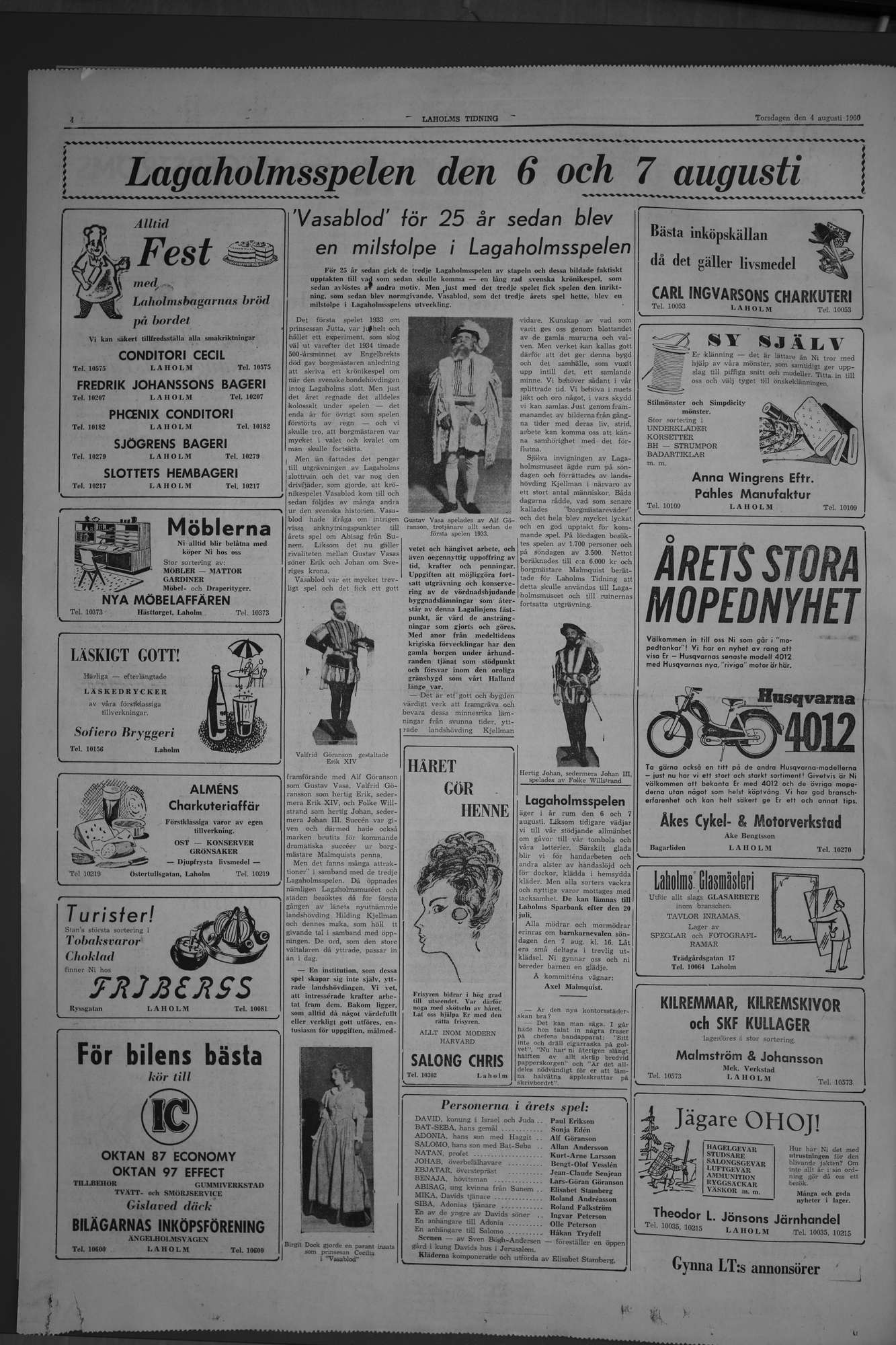 Laholms Tidning Torsdag 4 augusti 1960, sida 4