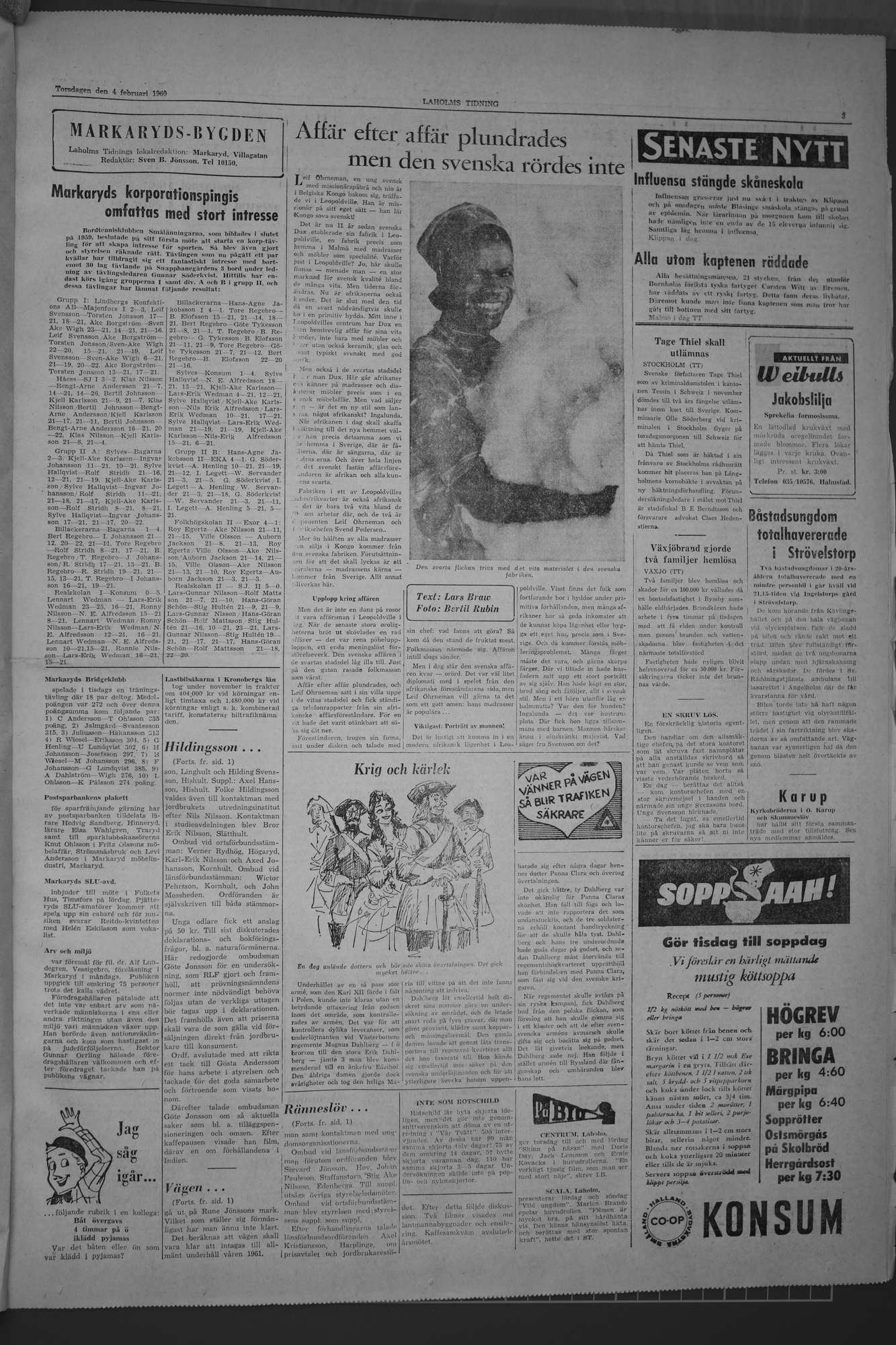 Laholms Tidning Torsdag 4 februari 1960, sida 3
