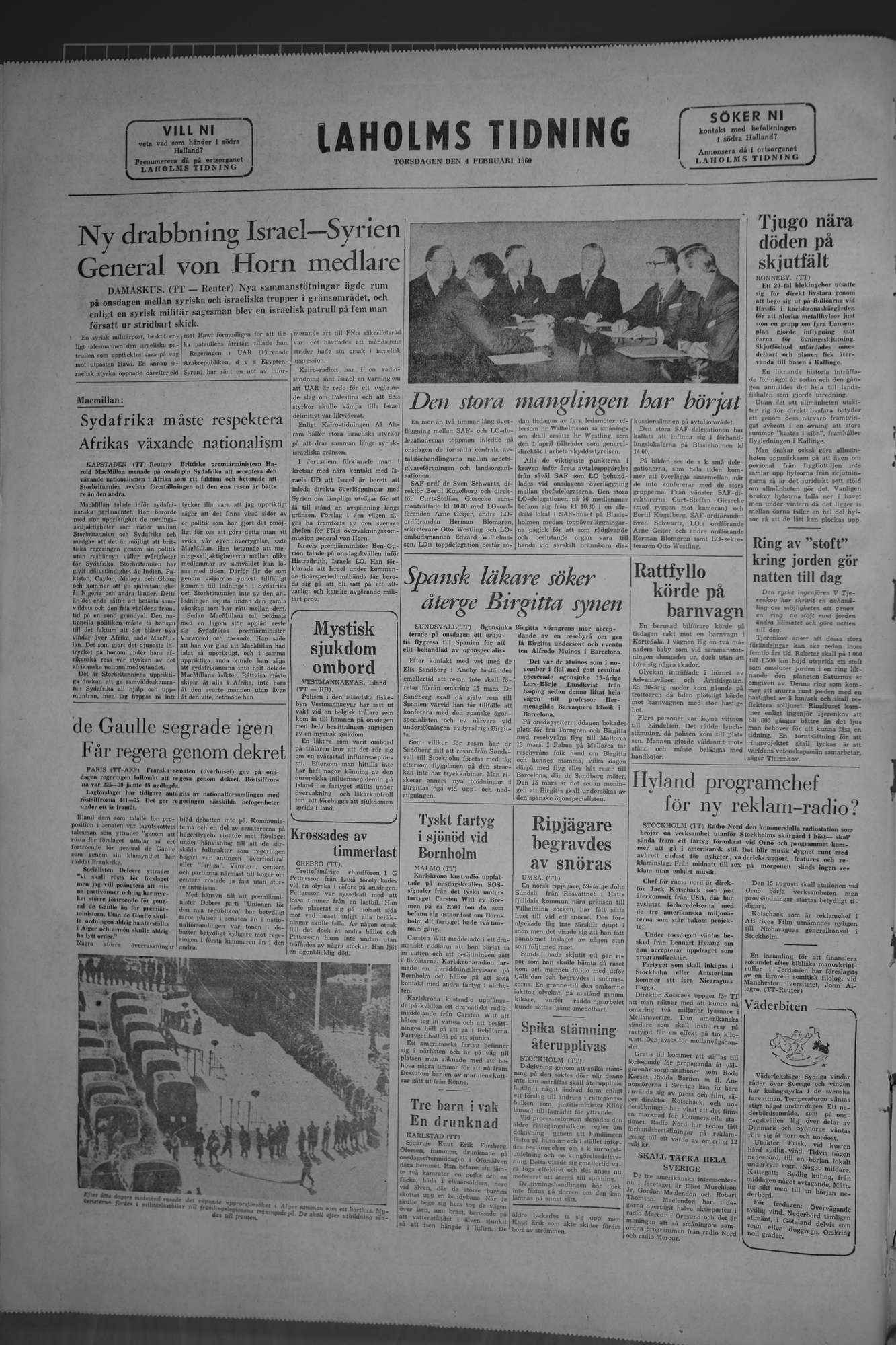 Laholms Tidning Torsdag 4 februari 1960, sida 8