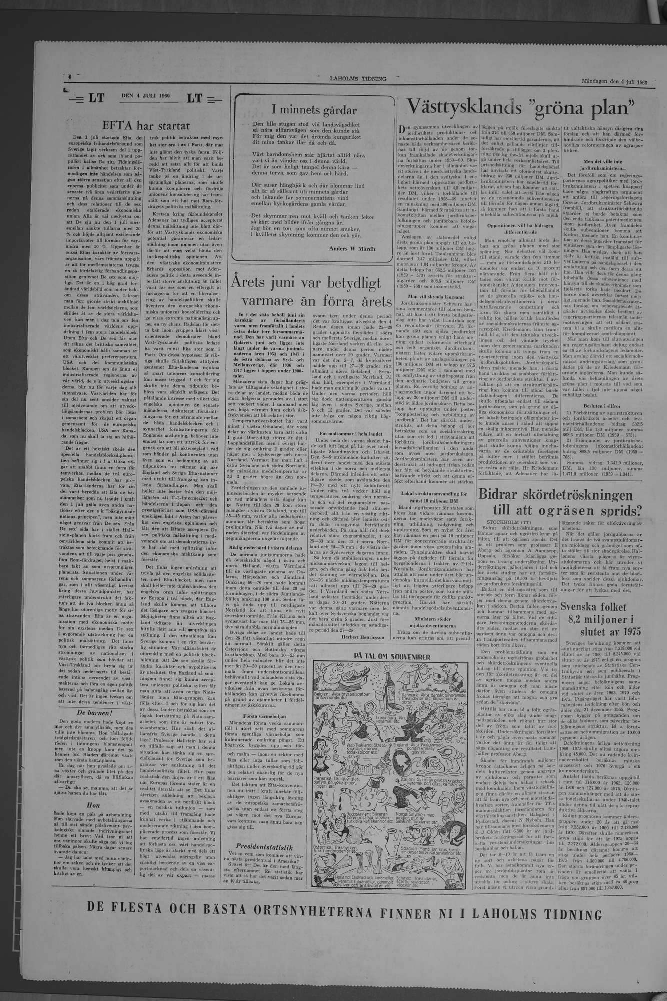 Laholms Tidning Måndag 4 juli 1960, sida 4