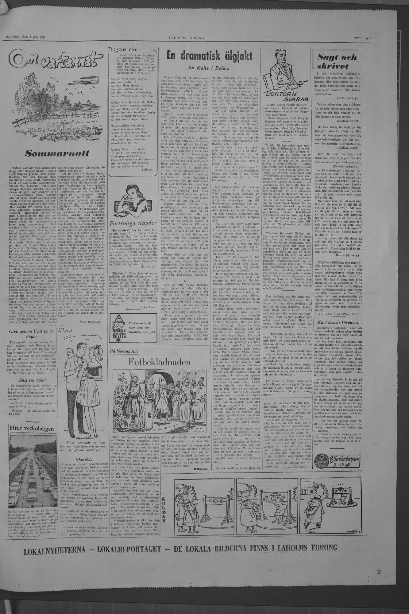 Laholms Tidning Måndag 4 juli 1960, sida 7
