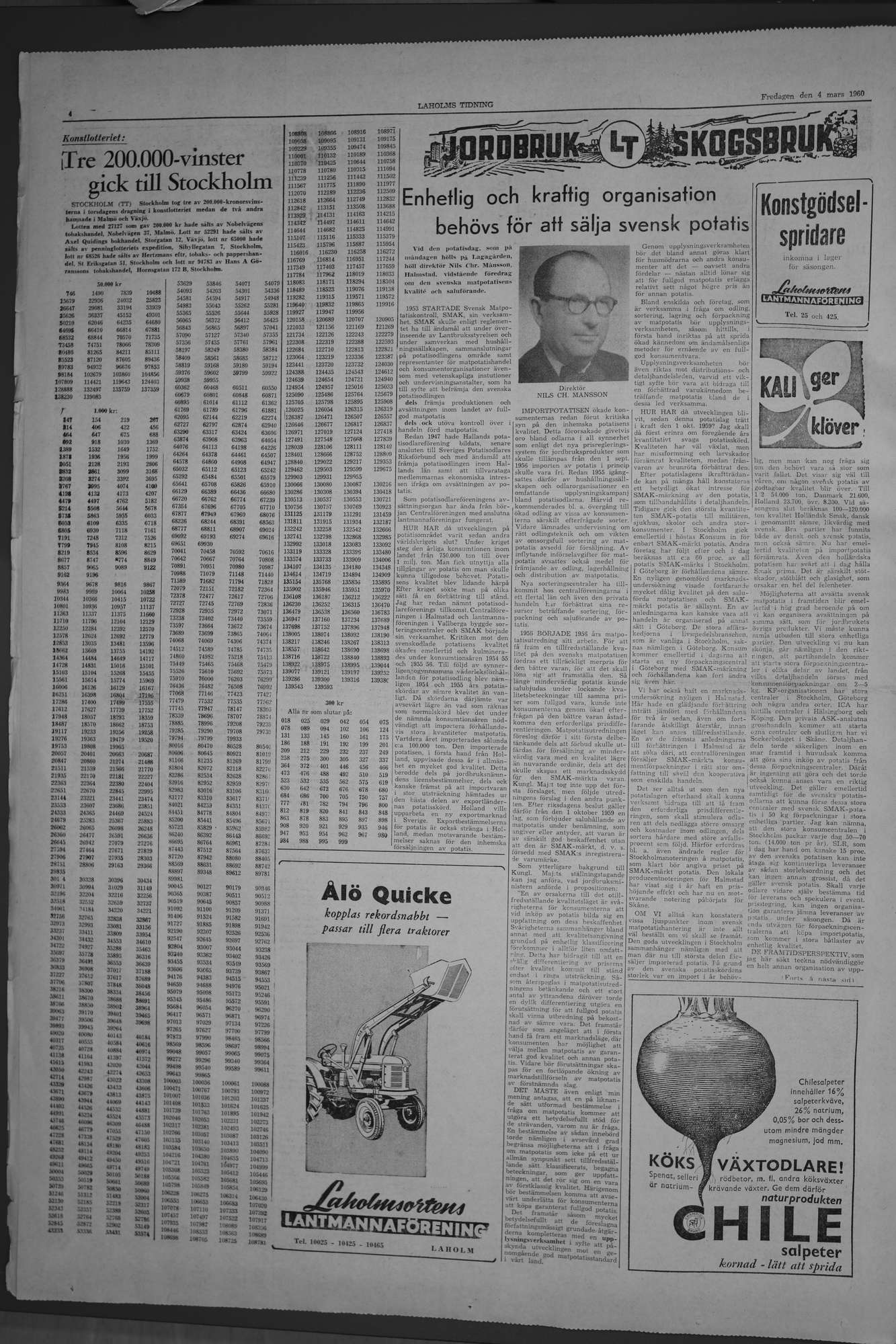 Laholms Tidning Fredag 4 mars 1960, sida 4