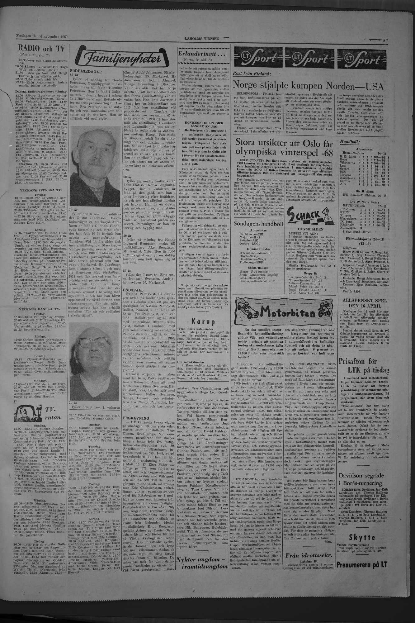 Laholms Tidning Fredag 4 november 1960, sida 5