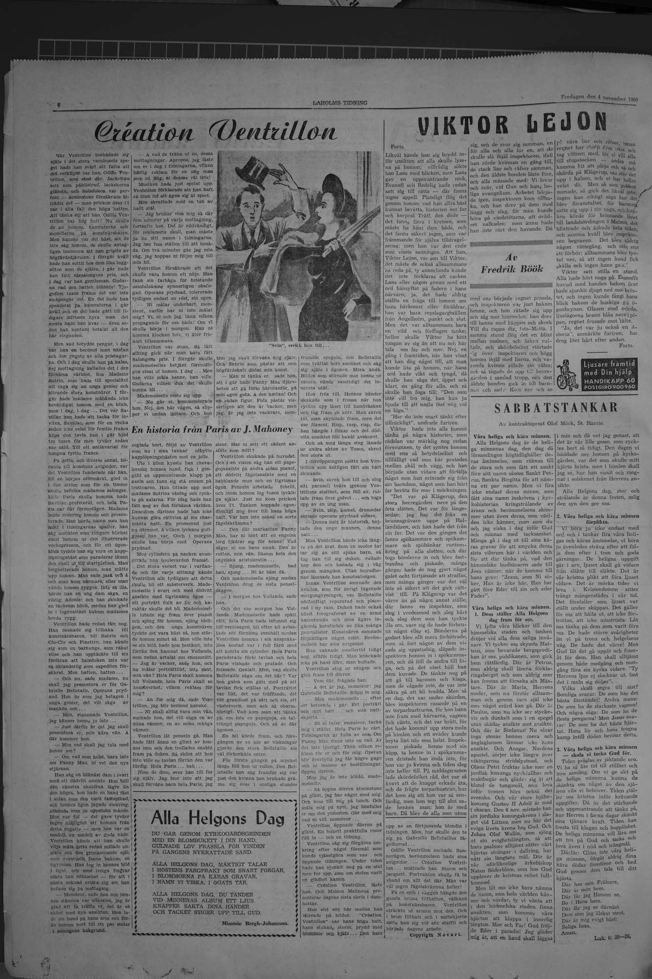 Laholms Tidning Fredag 4 november 1960, sida 6