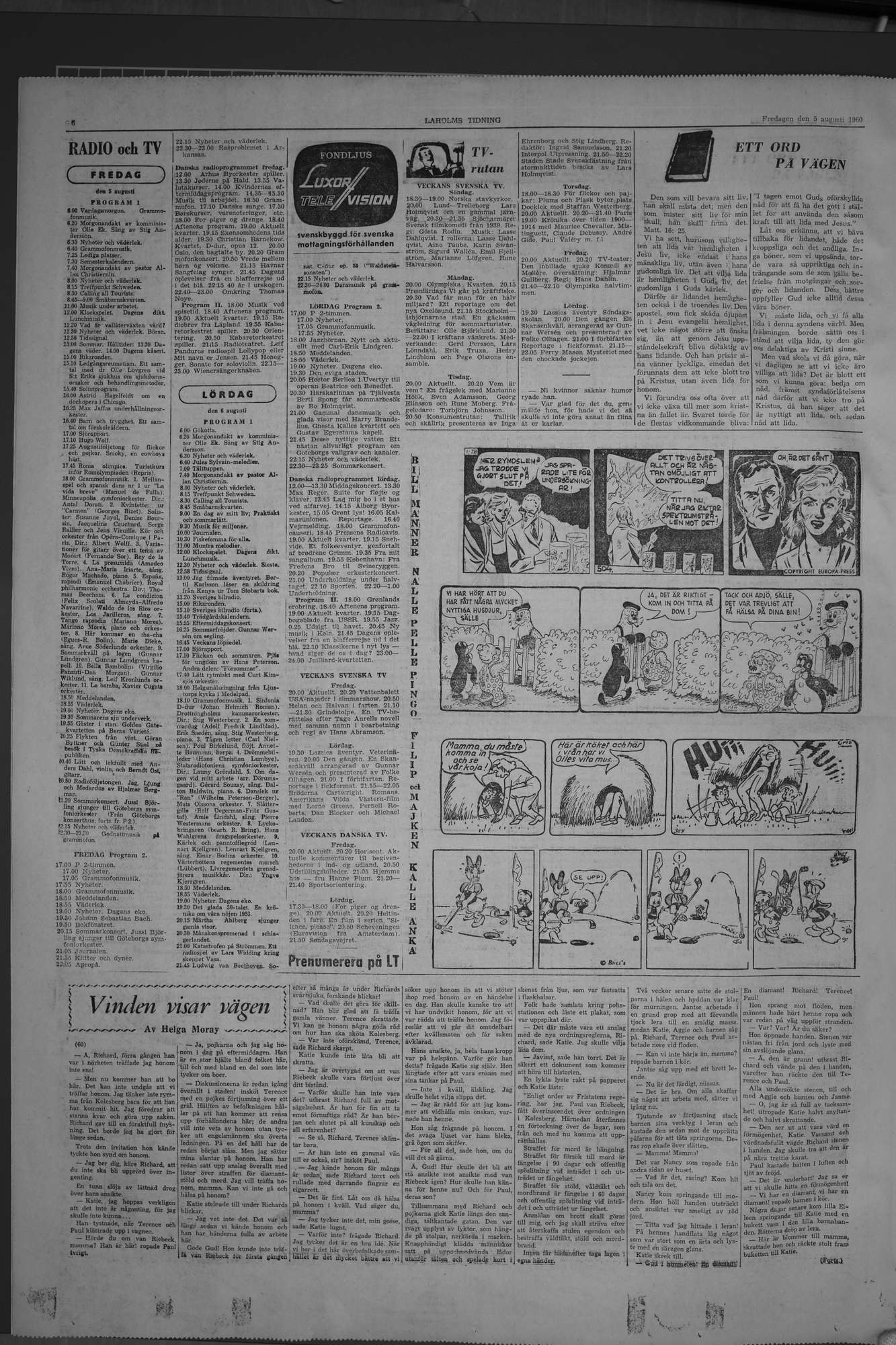 Laholms Tidning Fredag 5 augusti 1960, sida 6