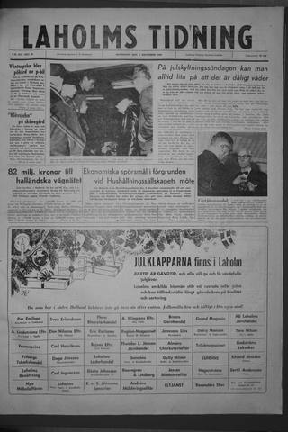 Förstasidan, Måndag 5 december 1960