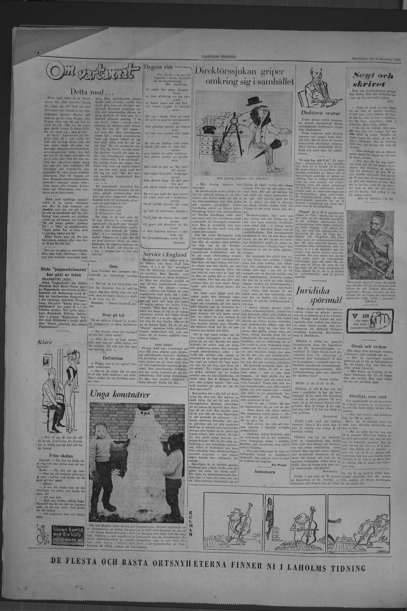 Laholms Tidning Måndag 5 december 1960, sida 6