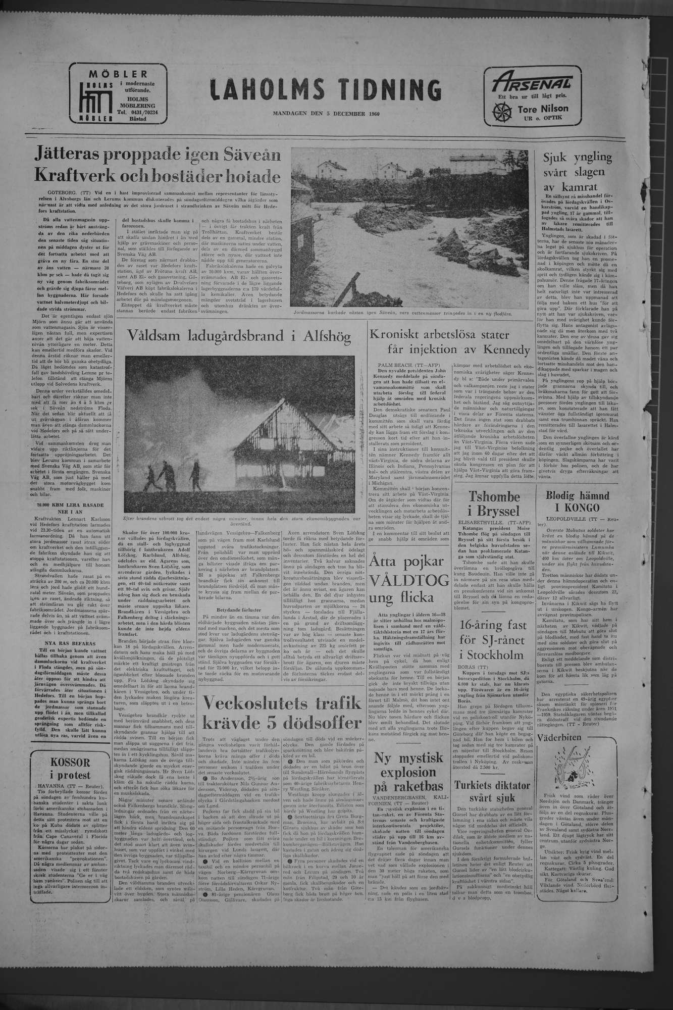Laholms Tidning Måndag 5 december 1960, sida 8