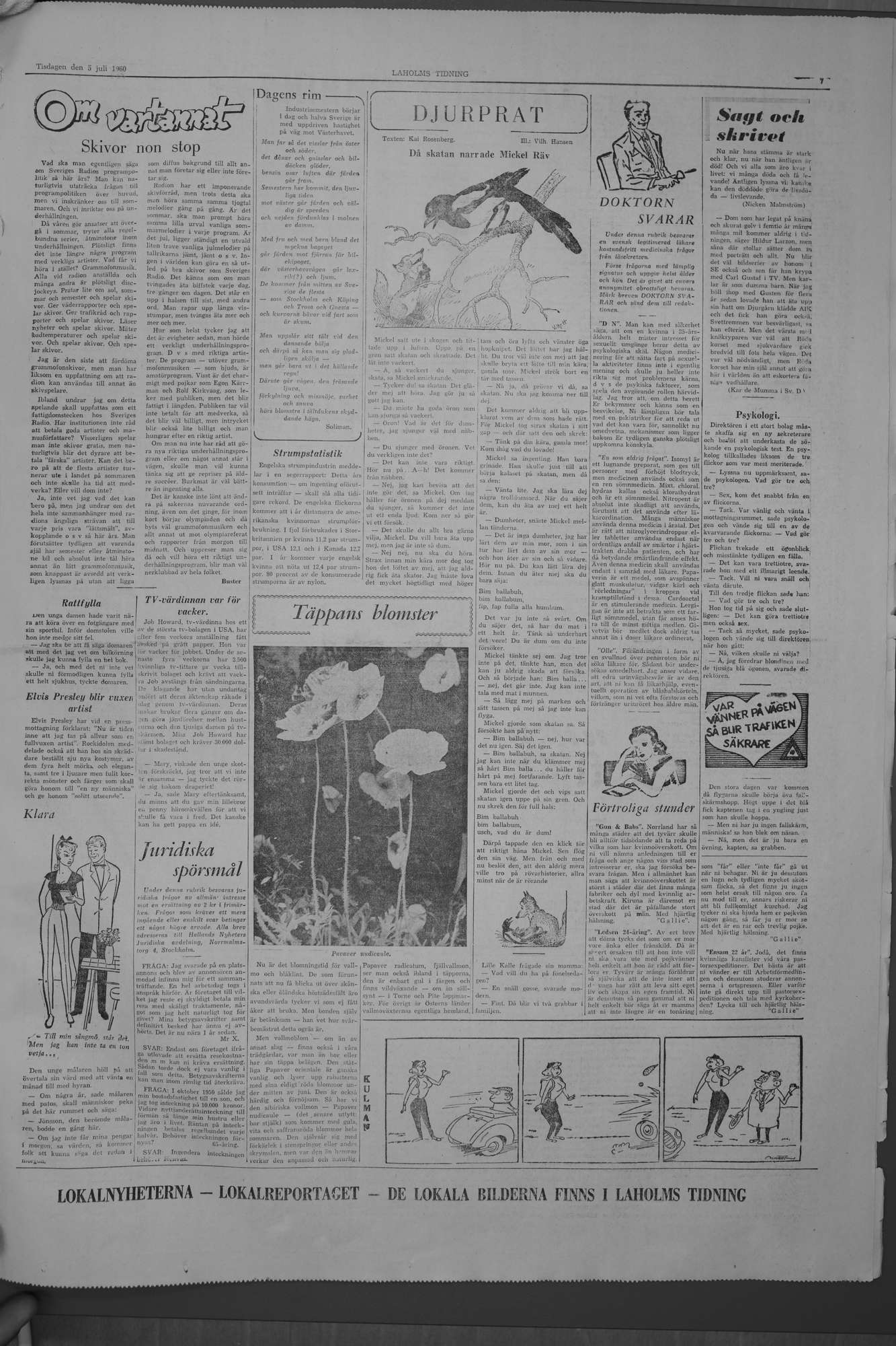 Laholms Tidning Tisdag 5 juli 1960, sida 7