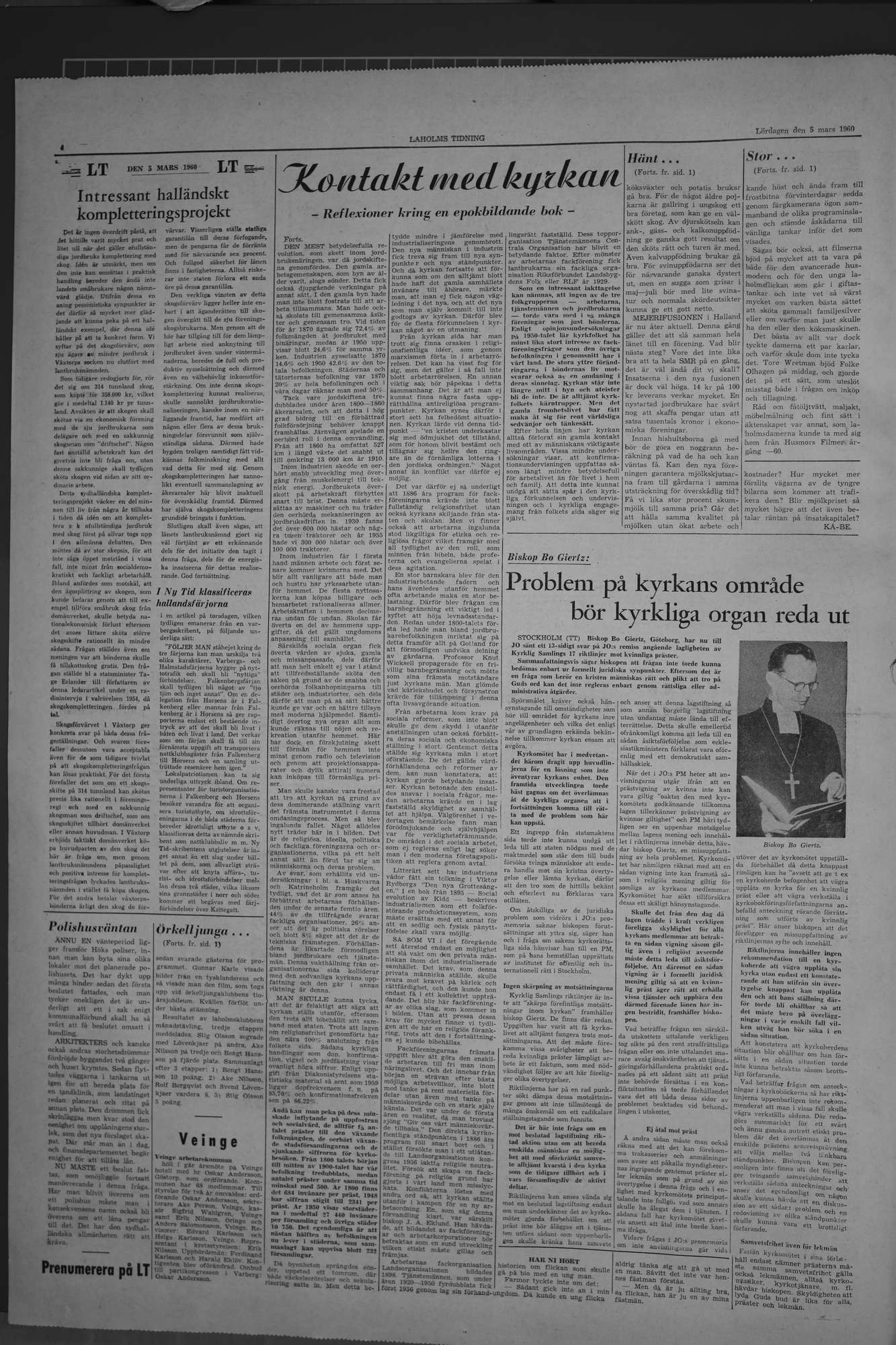 Laholms Tidning Lördag 5 mars 1960, sida 4