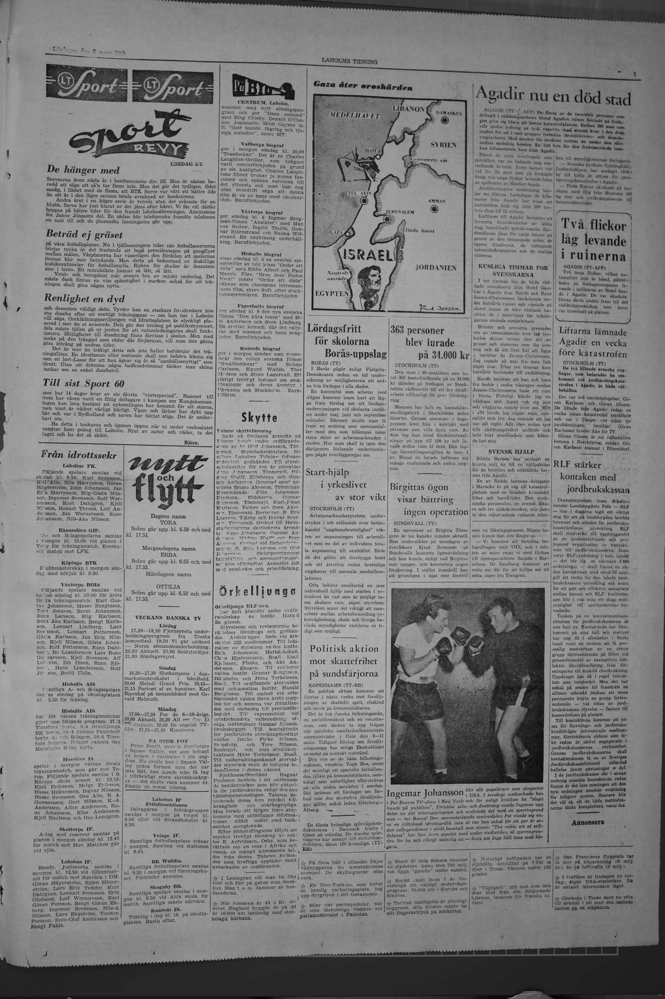 Laholms Tidning Lördag 5 mars 1960, sida 5