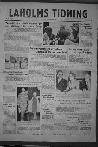 Förstasidan, Onsdag 5 oktober 1960