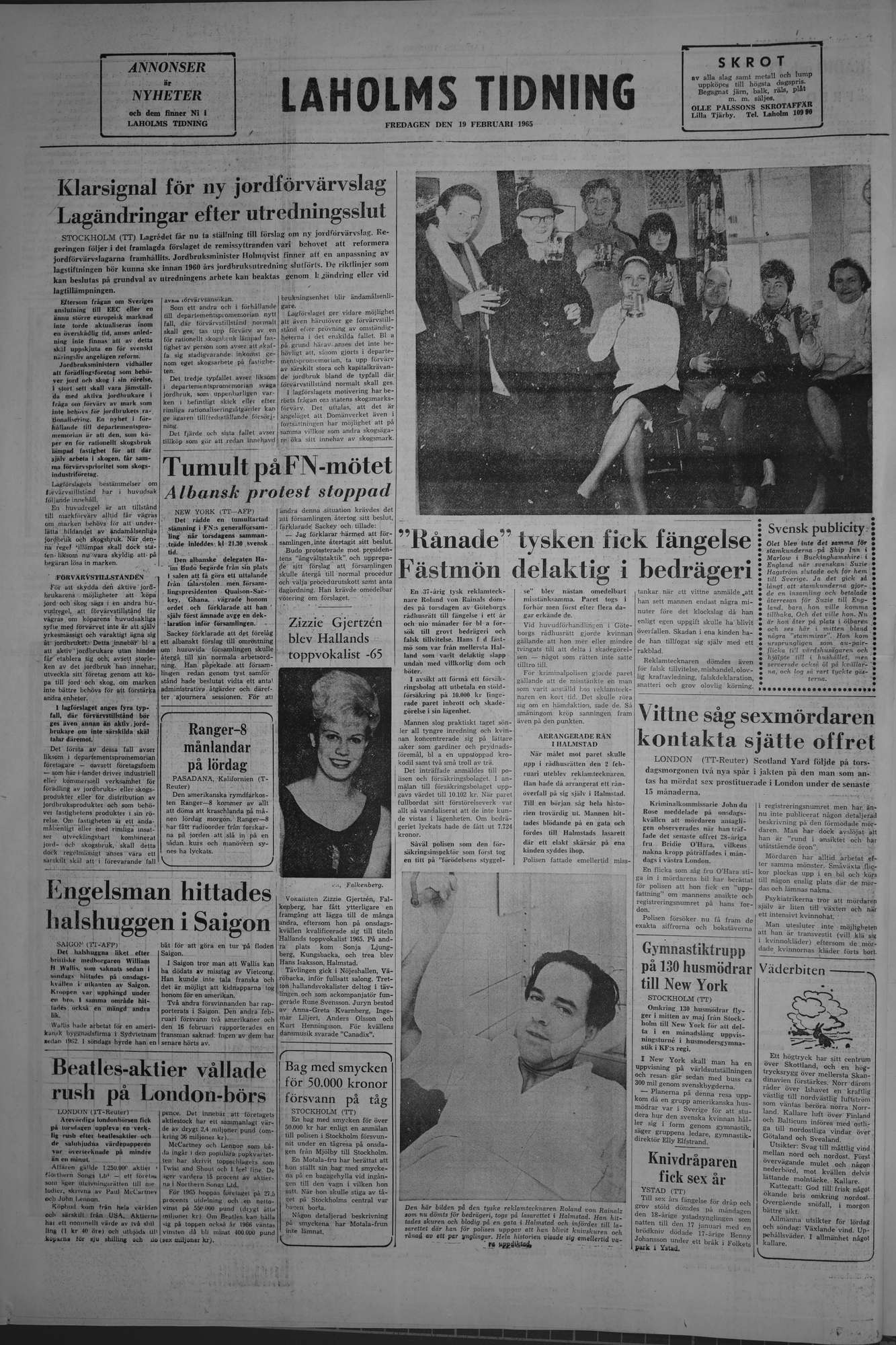 Laholms Tidning Fredag 19 februari 1965, sida 8