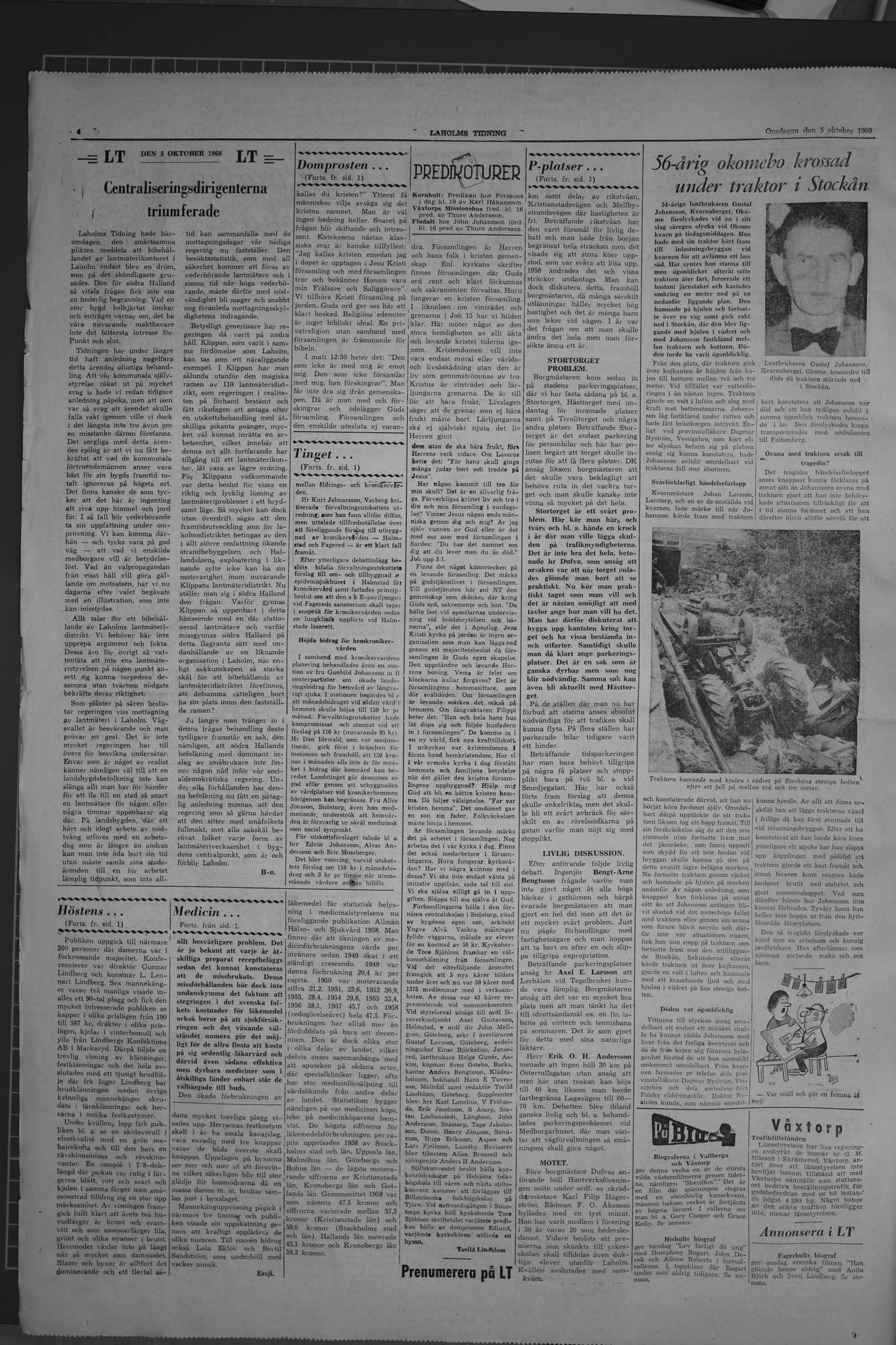 Laholms Tidning Onsdag 5 oktober 1960, sida 4