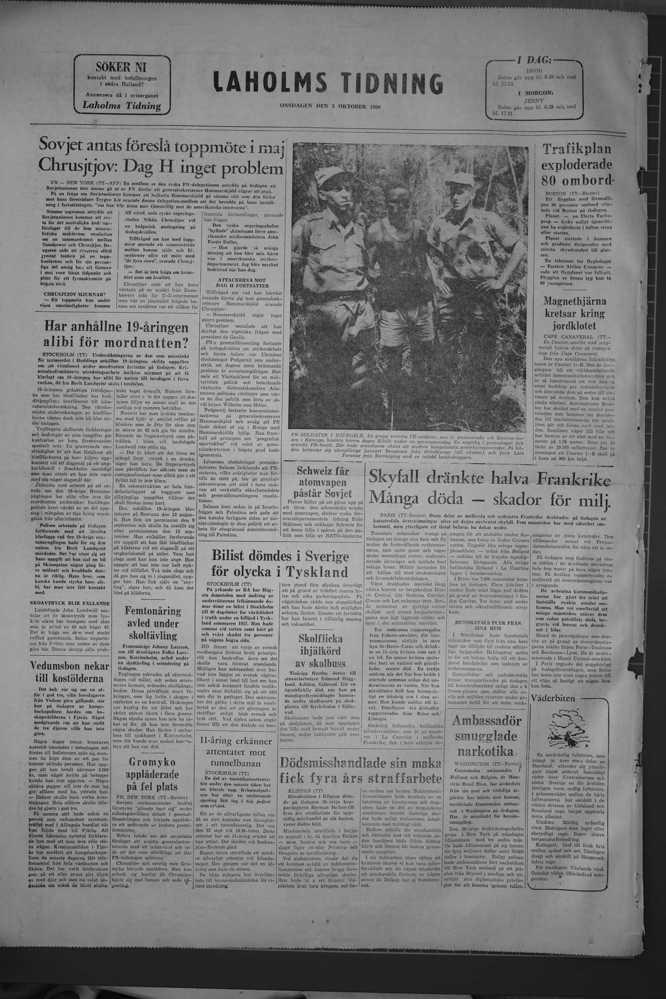 Laholms Tidning Onsdag 5 oktober 1960, sida 8