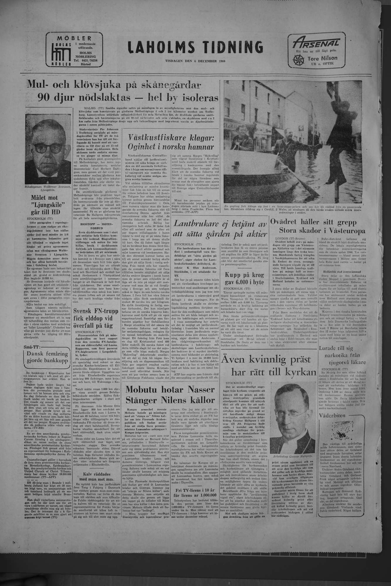 Laholms Tidning Tisdag 6 december 1960, sida 8