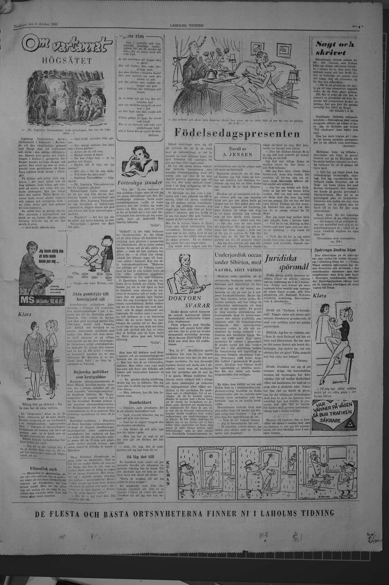 Laholms Tidning Torsdag 6 oktober 1960, sida 7
