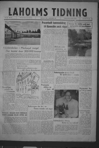 Förstasidan, Tisdag 6 september 1960