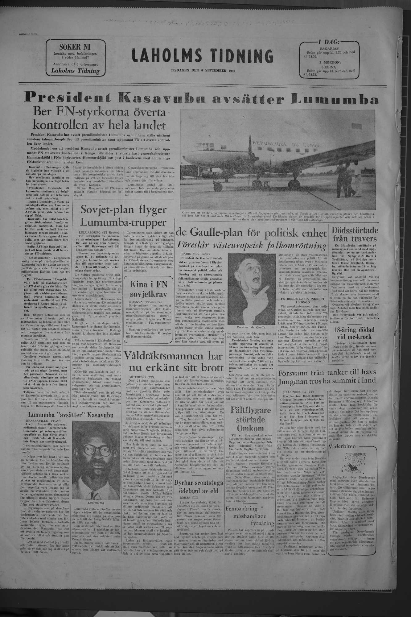 Laholms Tidning Tisdag 6 september 1960, sida 8