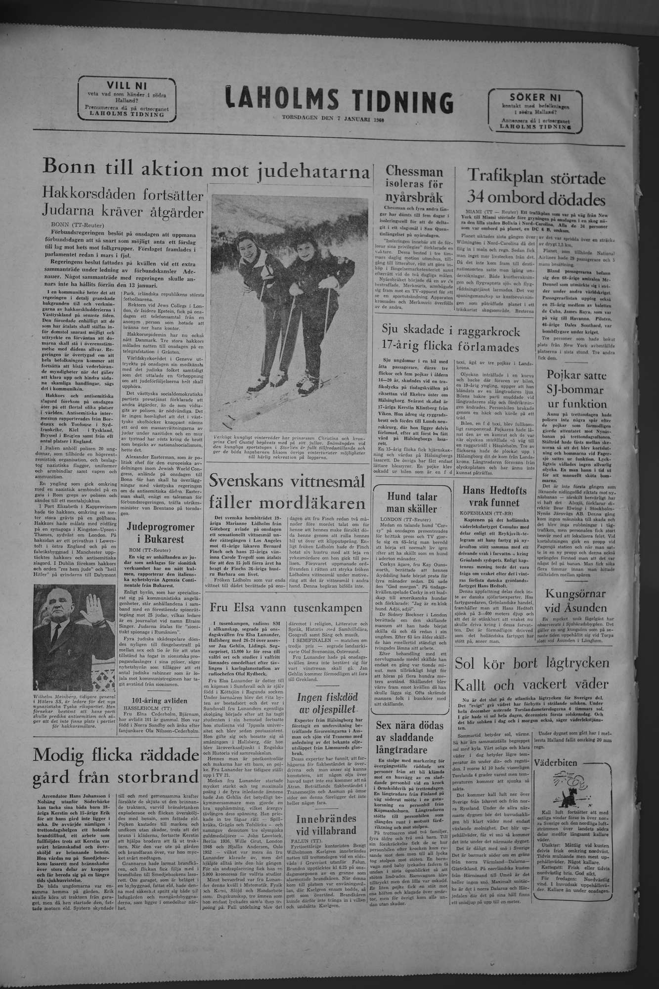 Laholms Tidning Torsdag 7 januari 1960, sida 8