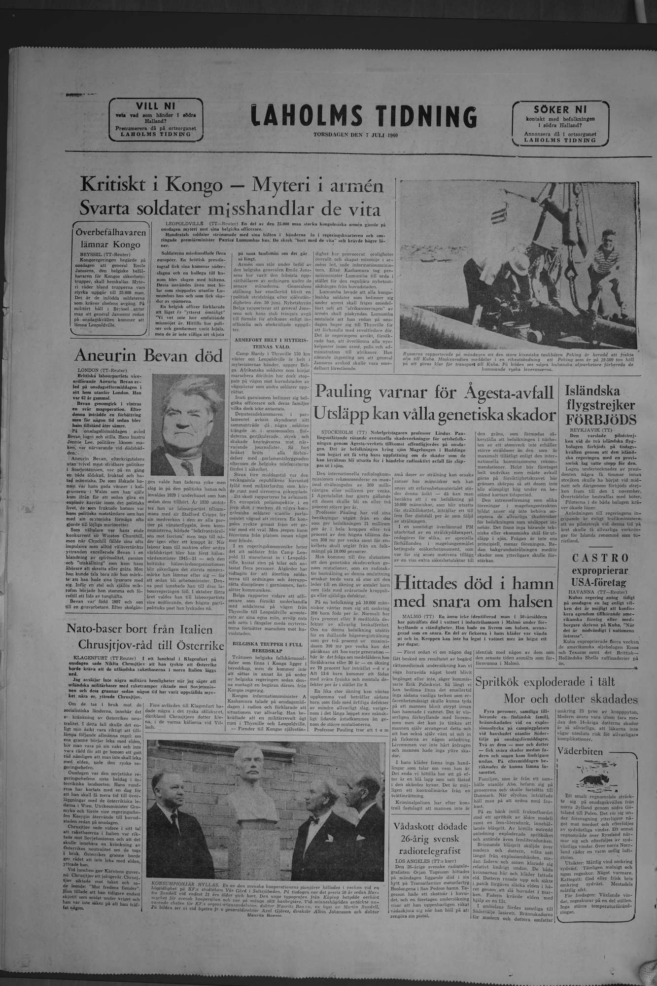 Laholms Tidning Torsdag 7 juli 1960, sida 8
