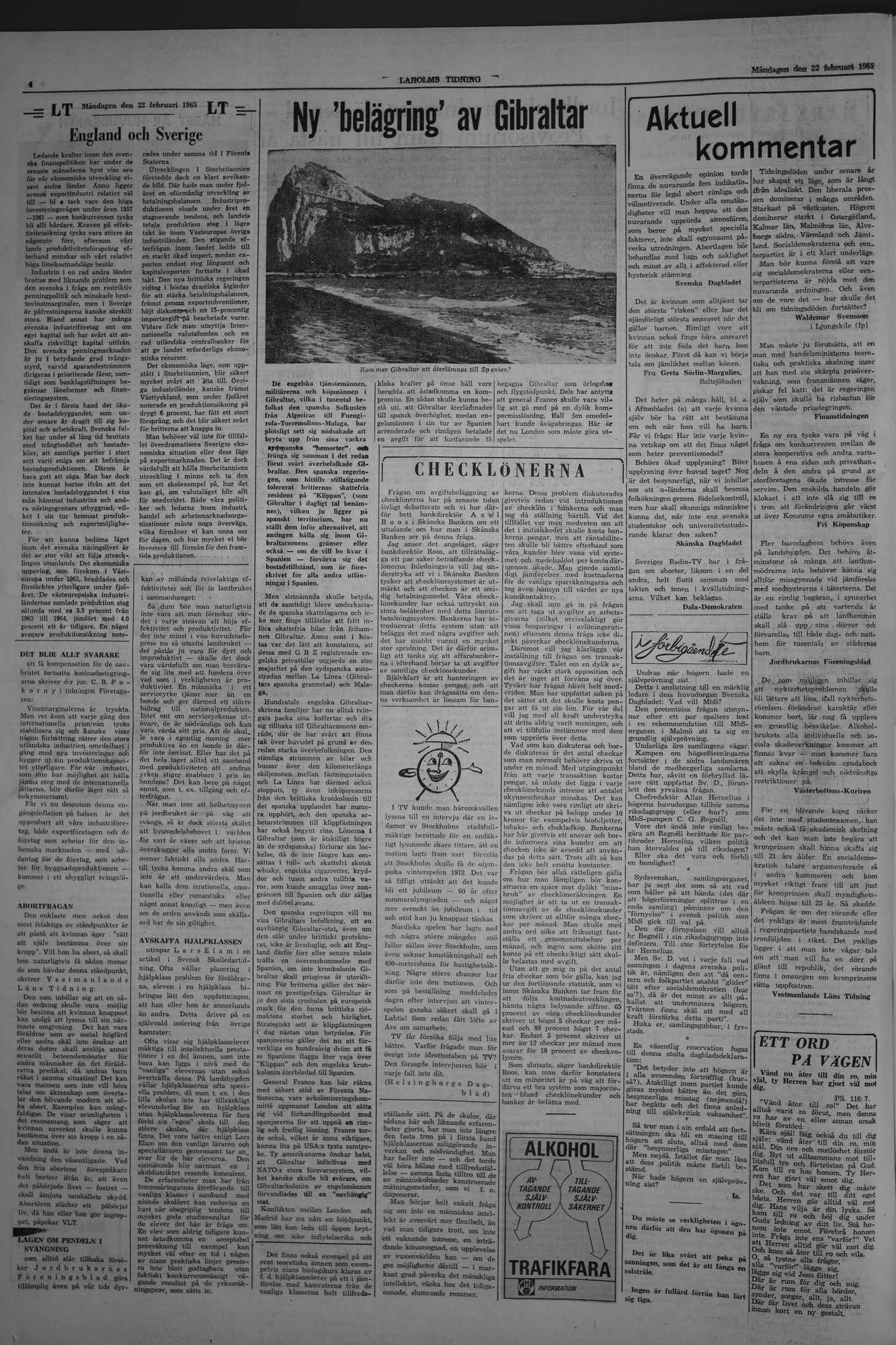 Laholms Tidning Måndag 22 februari 1965, sida 4