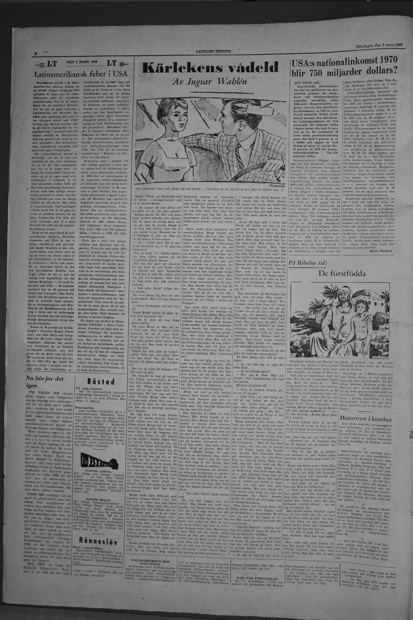 Laholms Tidning Måndag 7 mars 1960, sida 4