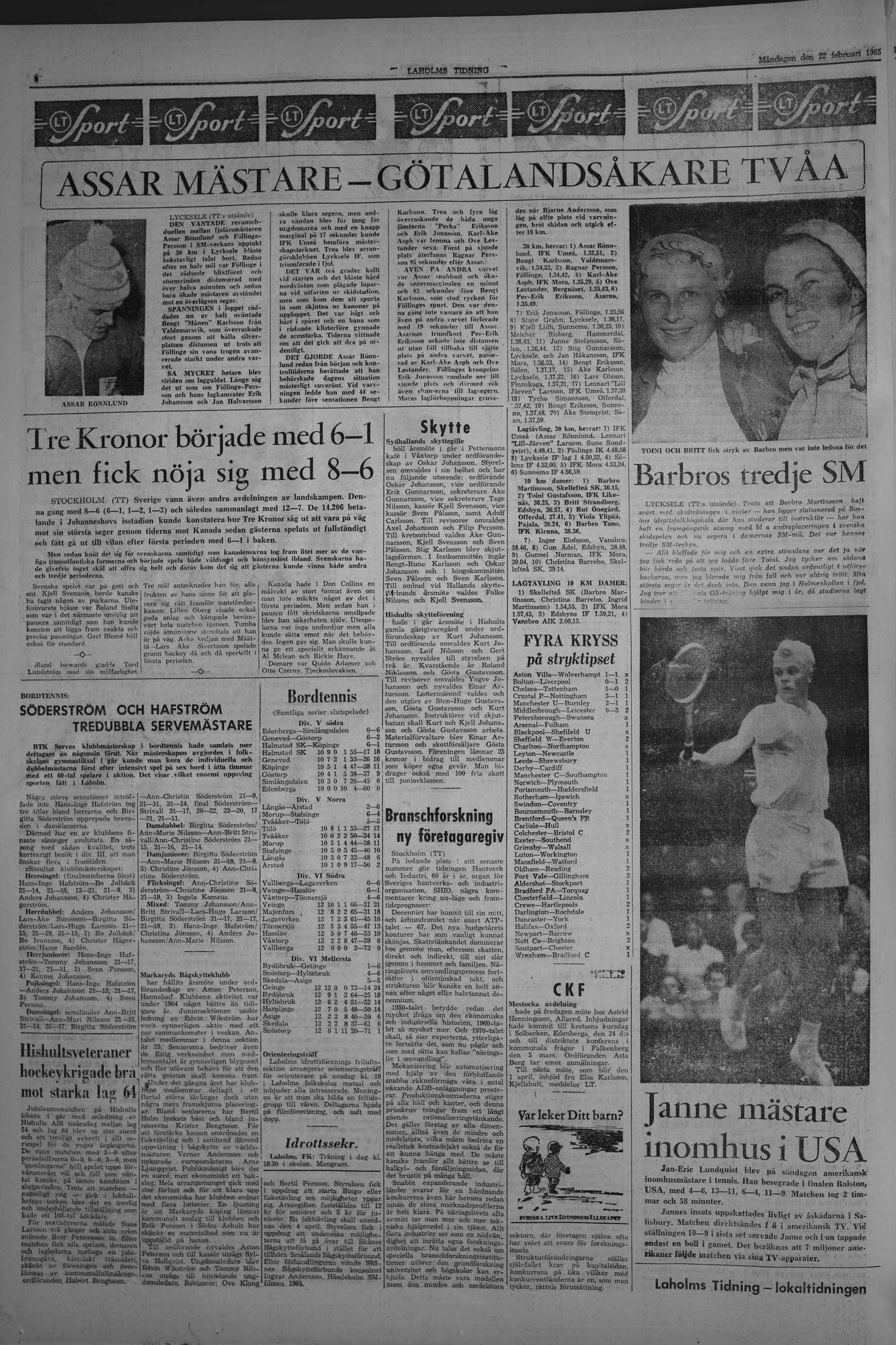 Laholms Tidning Måndag 22 februari 1965, sida 6