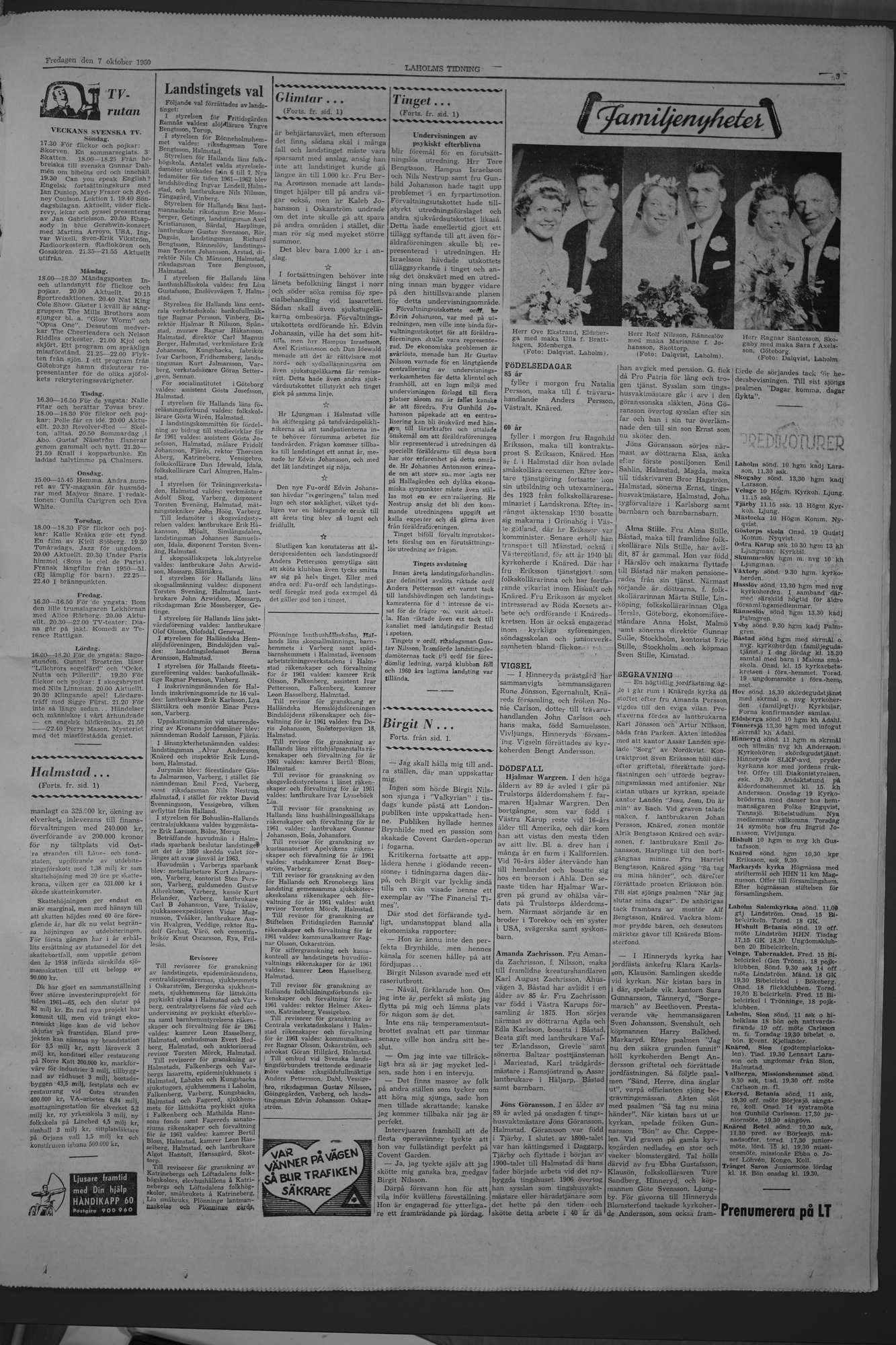Laholms Tidning Fredag 7 oktober 1960, sida 5