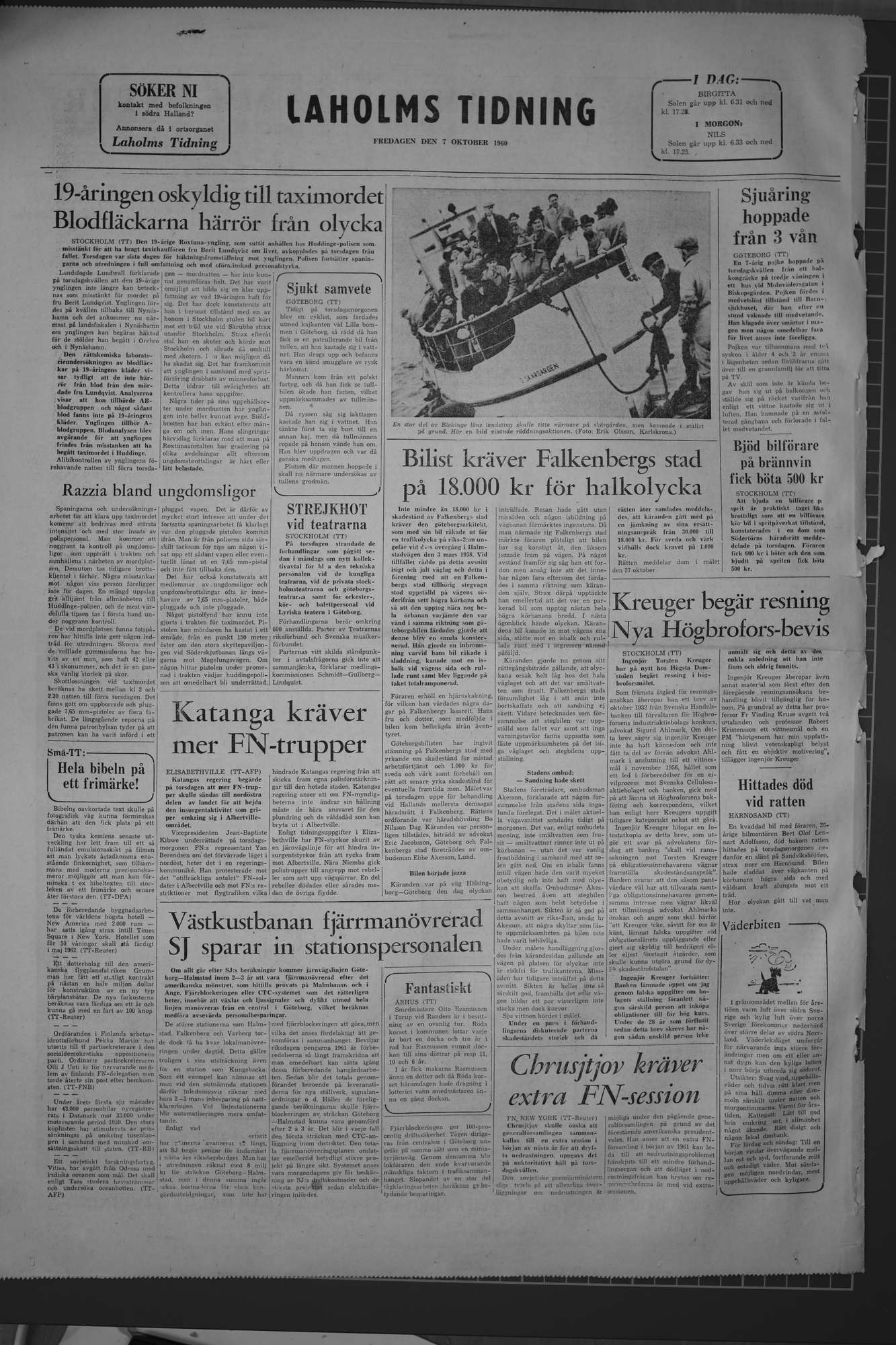 Laholms Tidning Fredag 7 oktober 1960, sida 8