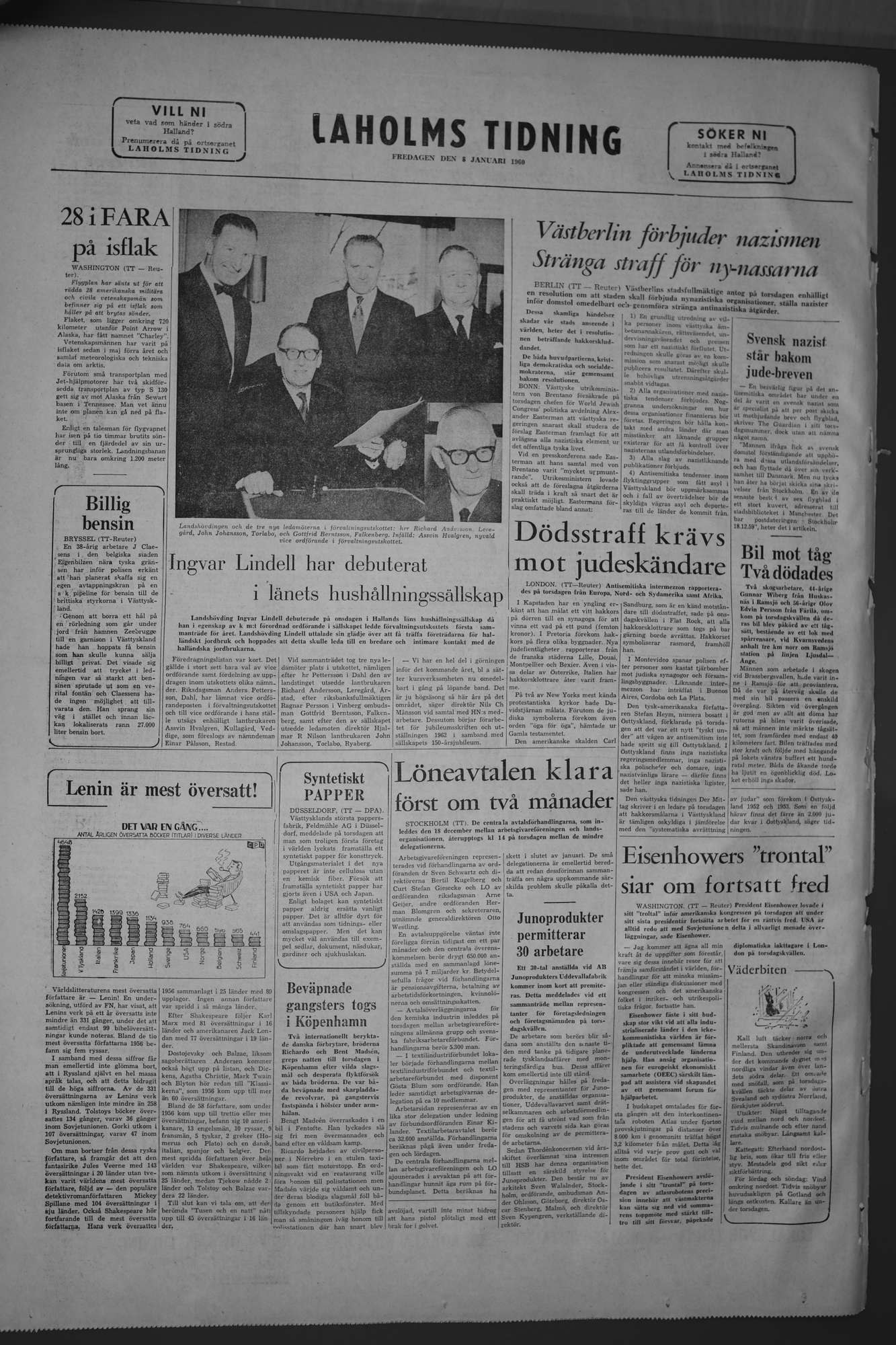 Laholms Tidning Fredag 8 januari 1960, sida 8