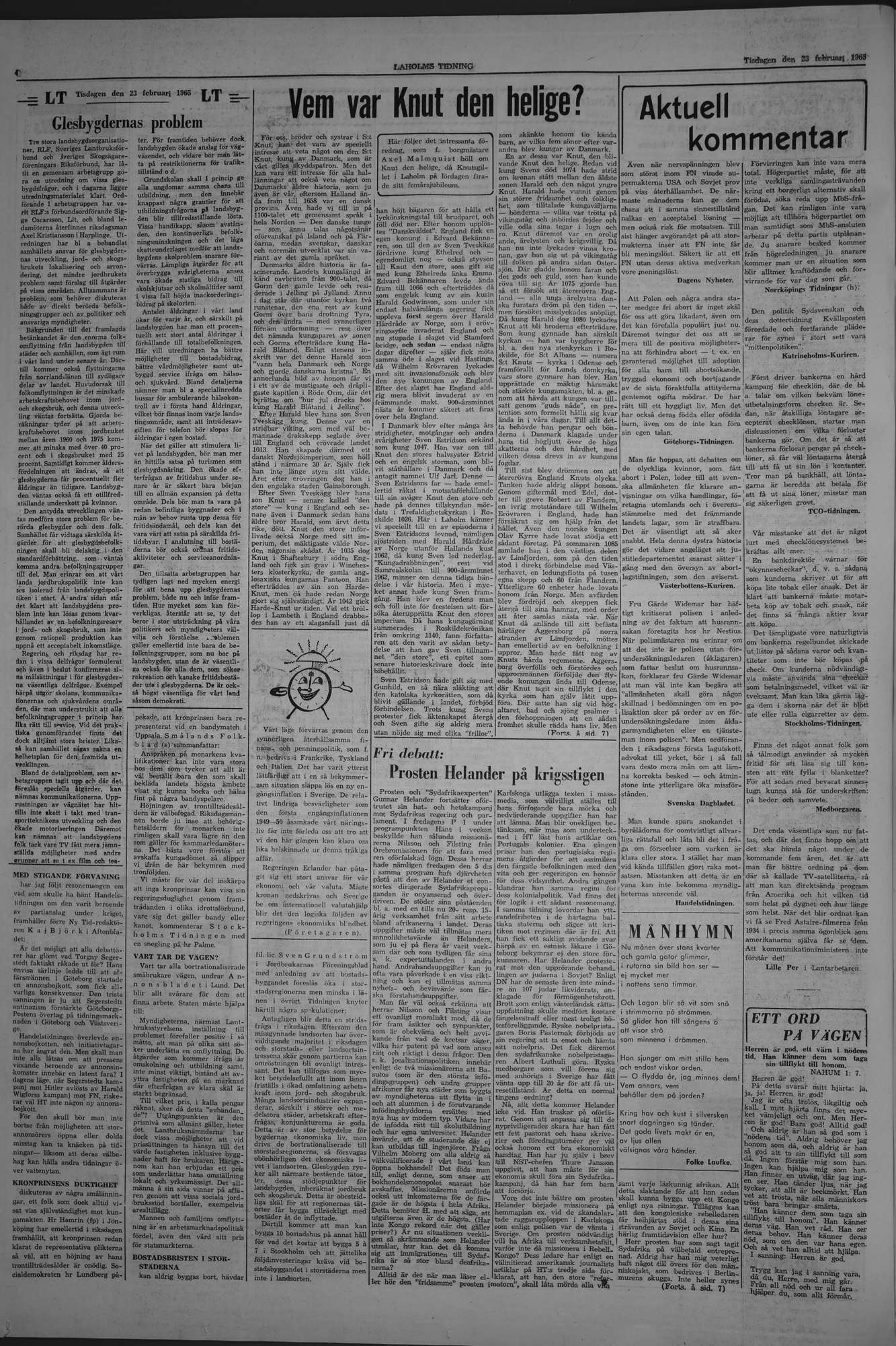 Laholms Tidning Tisdag 23 februari 1965, sida 4