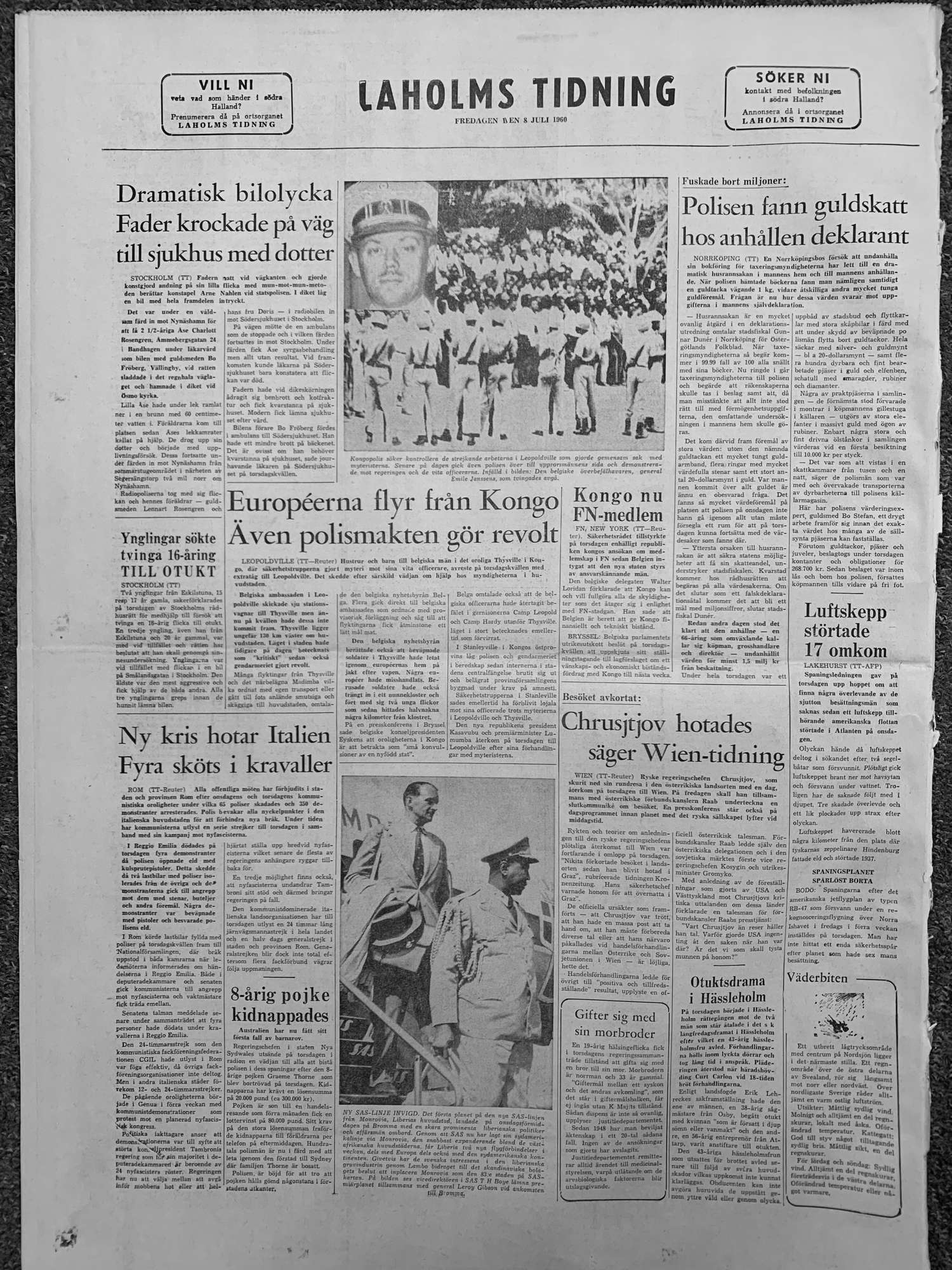 Laholms Tidning Fredag 8 juli 1960, sida 8