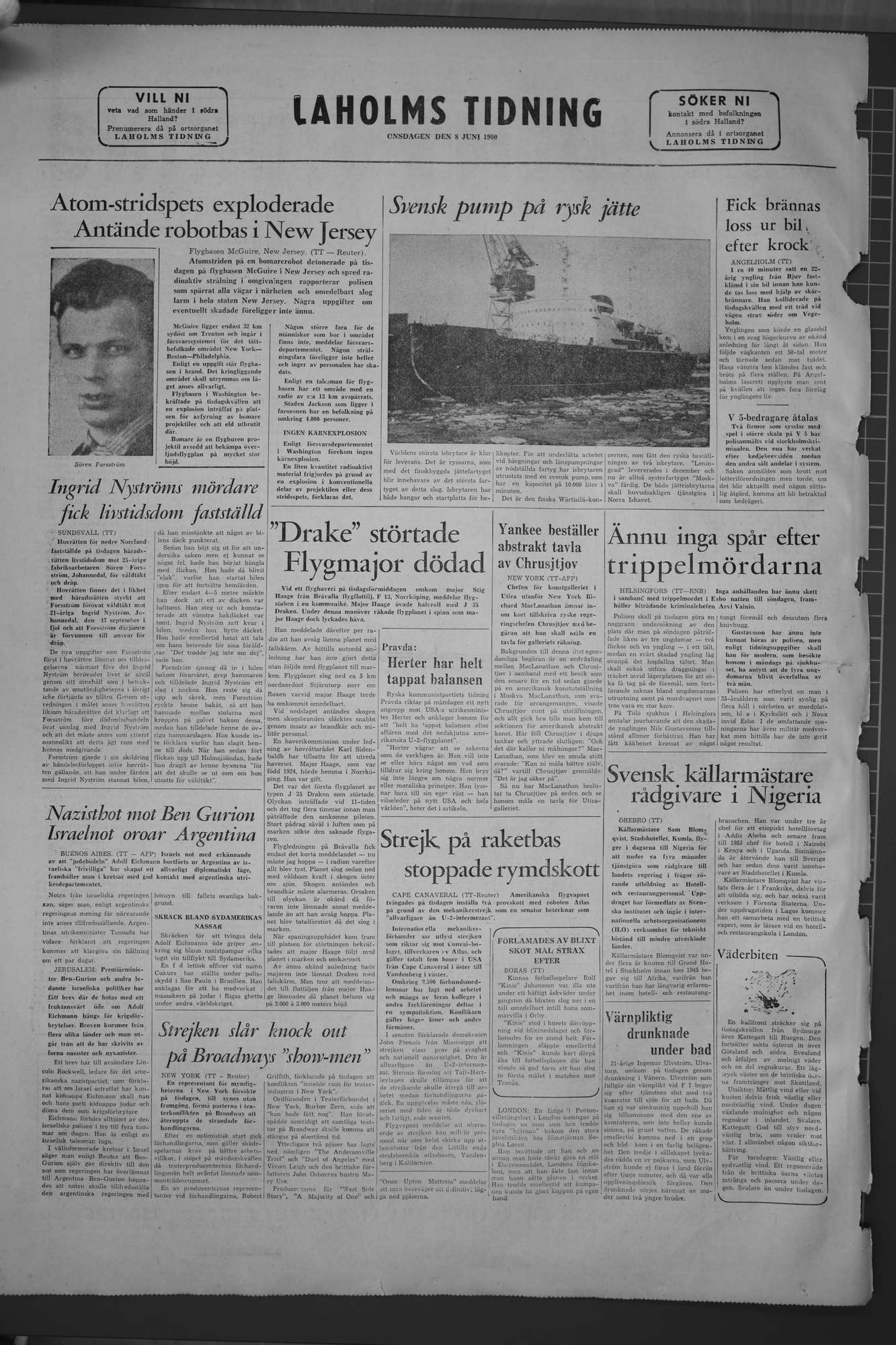 Laholms Tidning Onsdag 8 juni 1960, sida 8