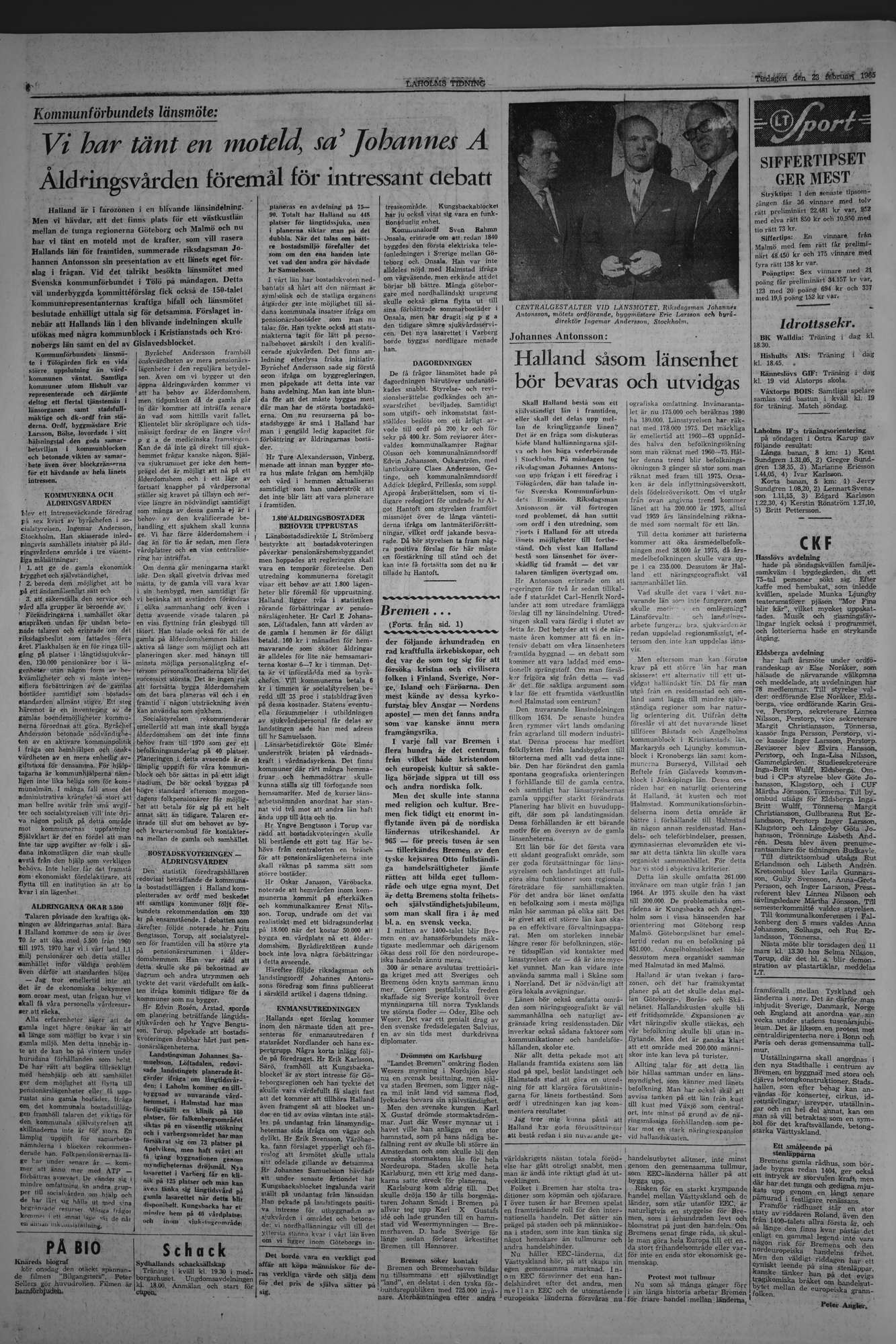 Laholms Tidning Tisdag 23 februari 1965, sida 6