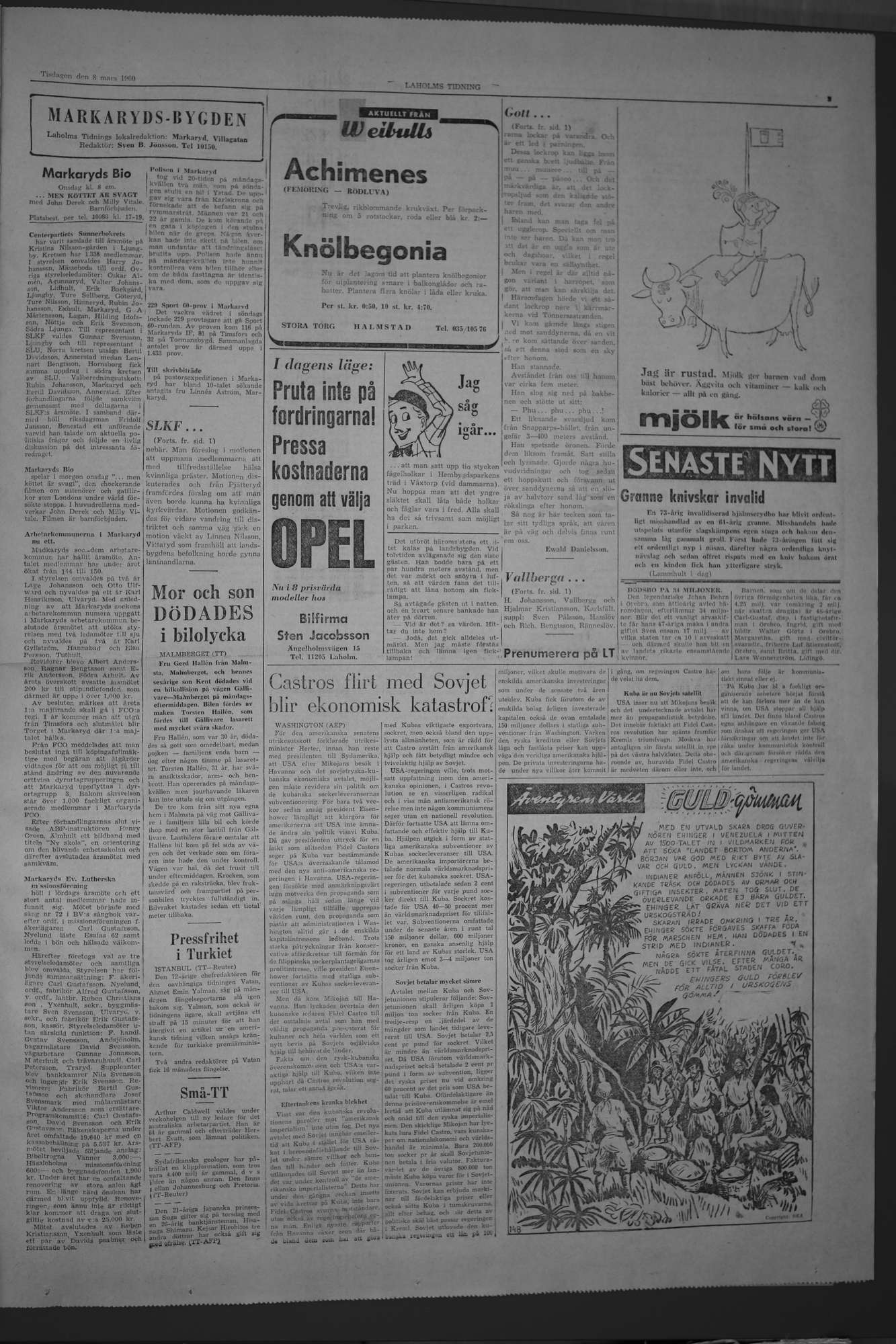 Laholms Tidning Tisdag 8 mars 1960, sida 3
