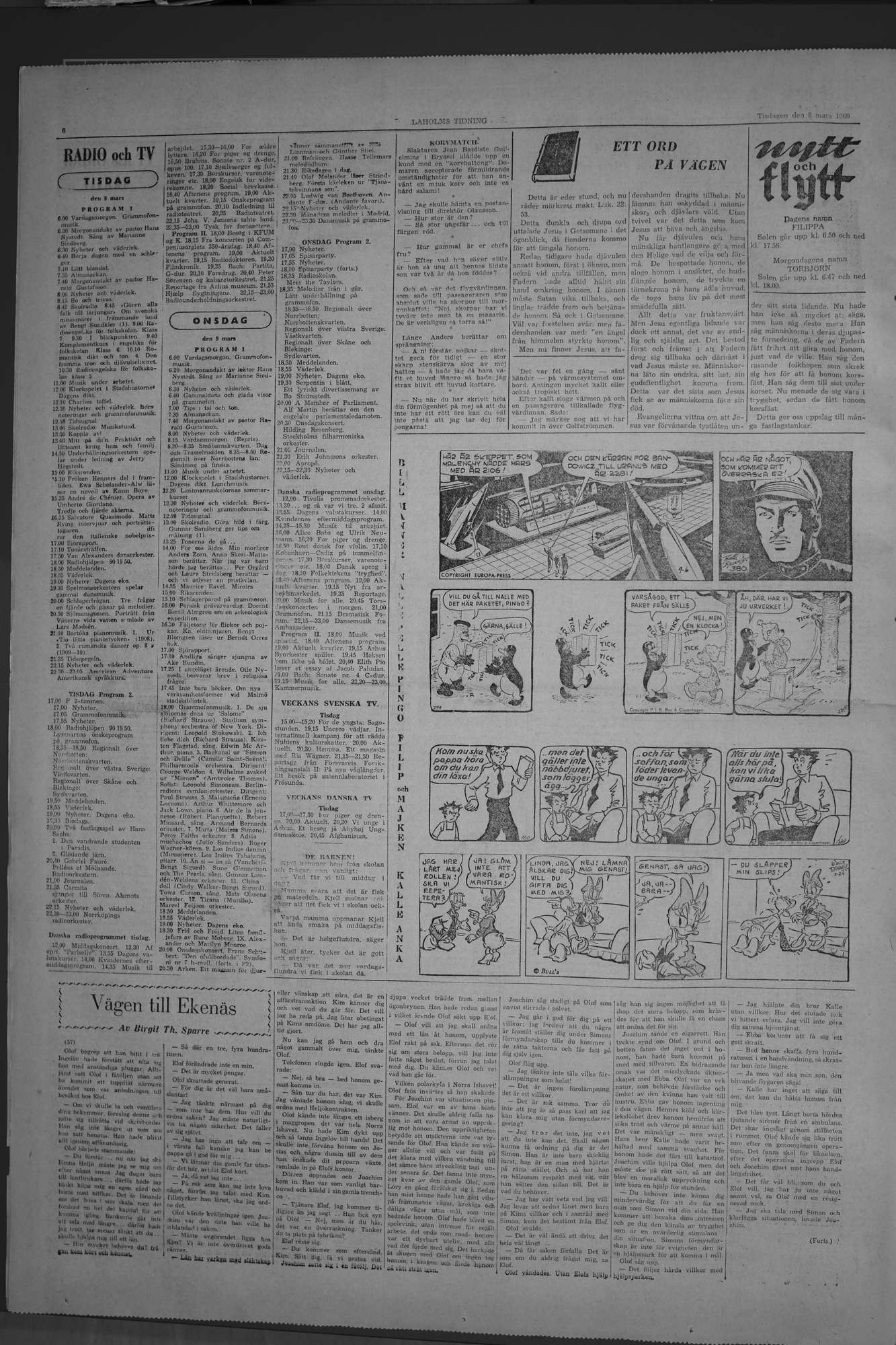 Laholms Tidning Tisdag 8 mars 1960, sida 6