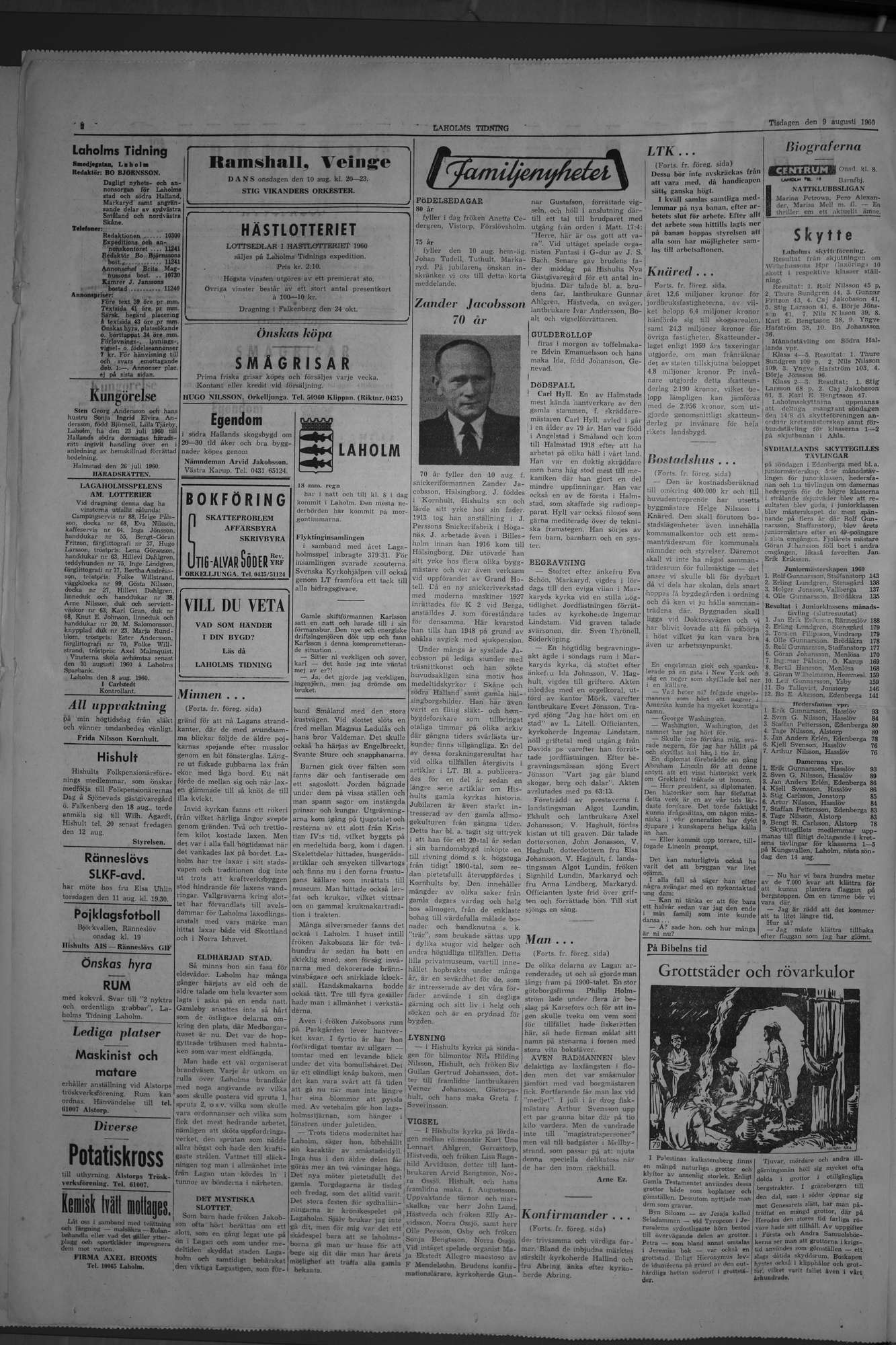 Laholms Tidning Tisdag 9 augusti 1960, sida 2