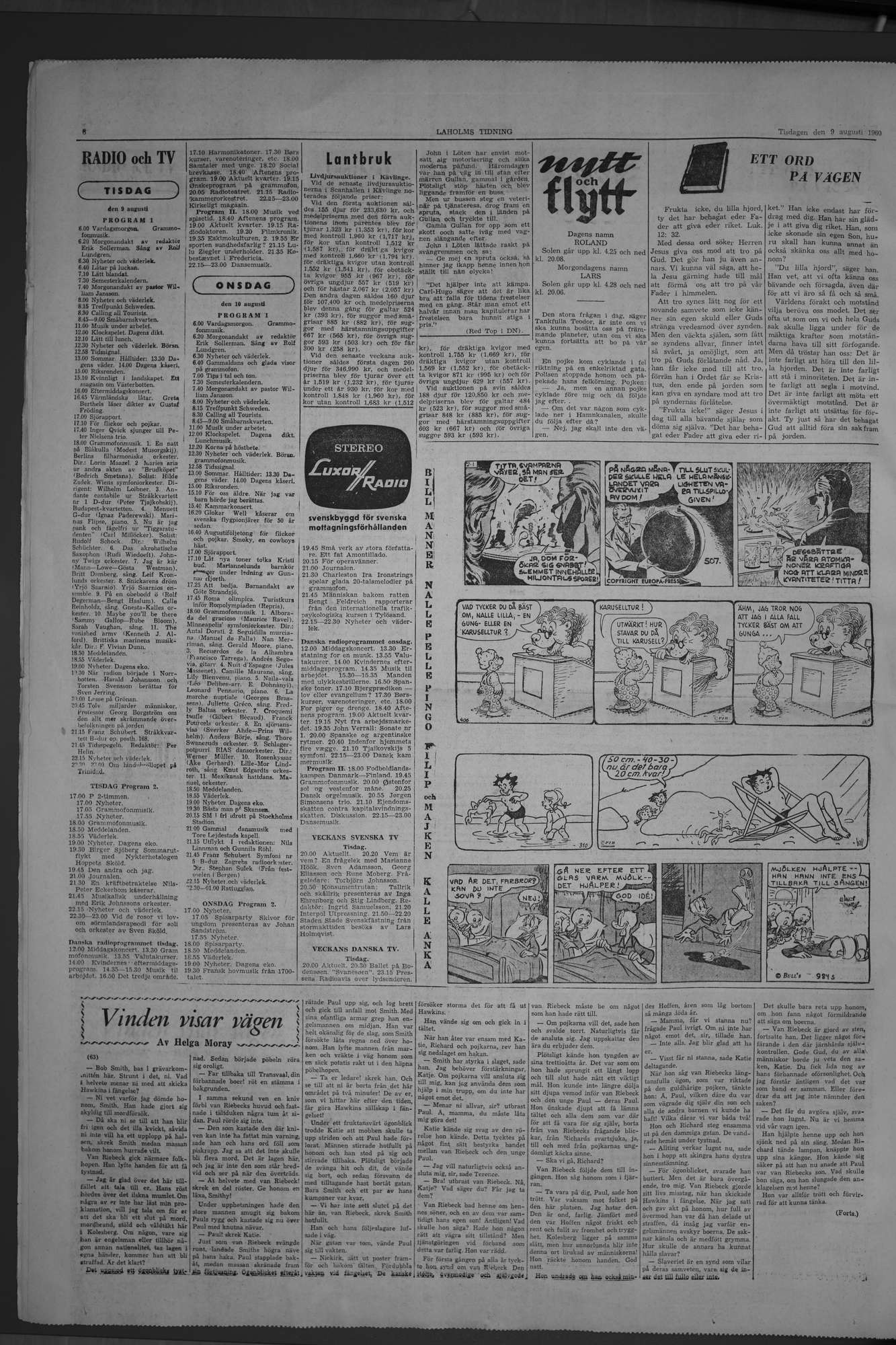 Laholms Tidning Tisdag 9 augusti 1960, sida 6