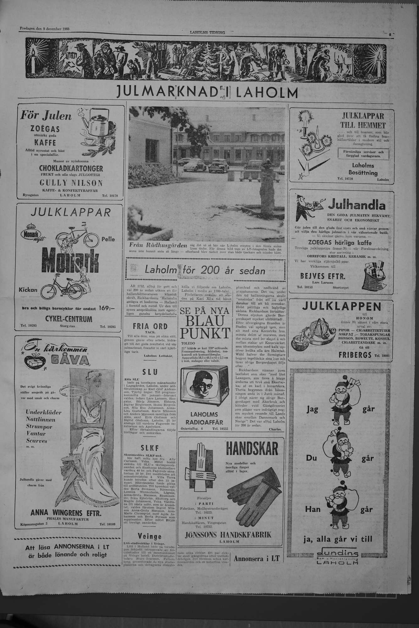 Laholms Tidning Fredag 9 december 1960, sida 5