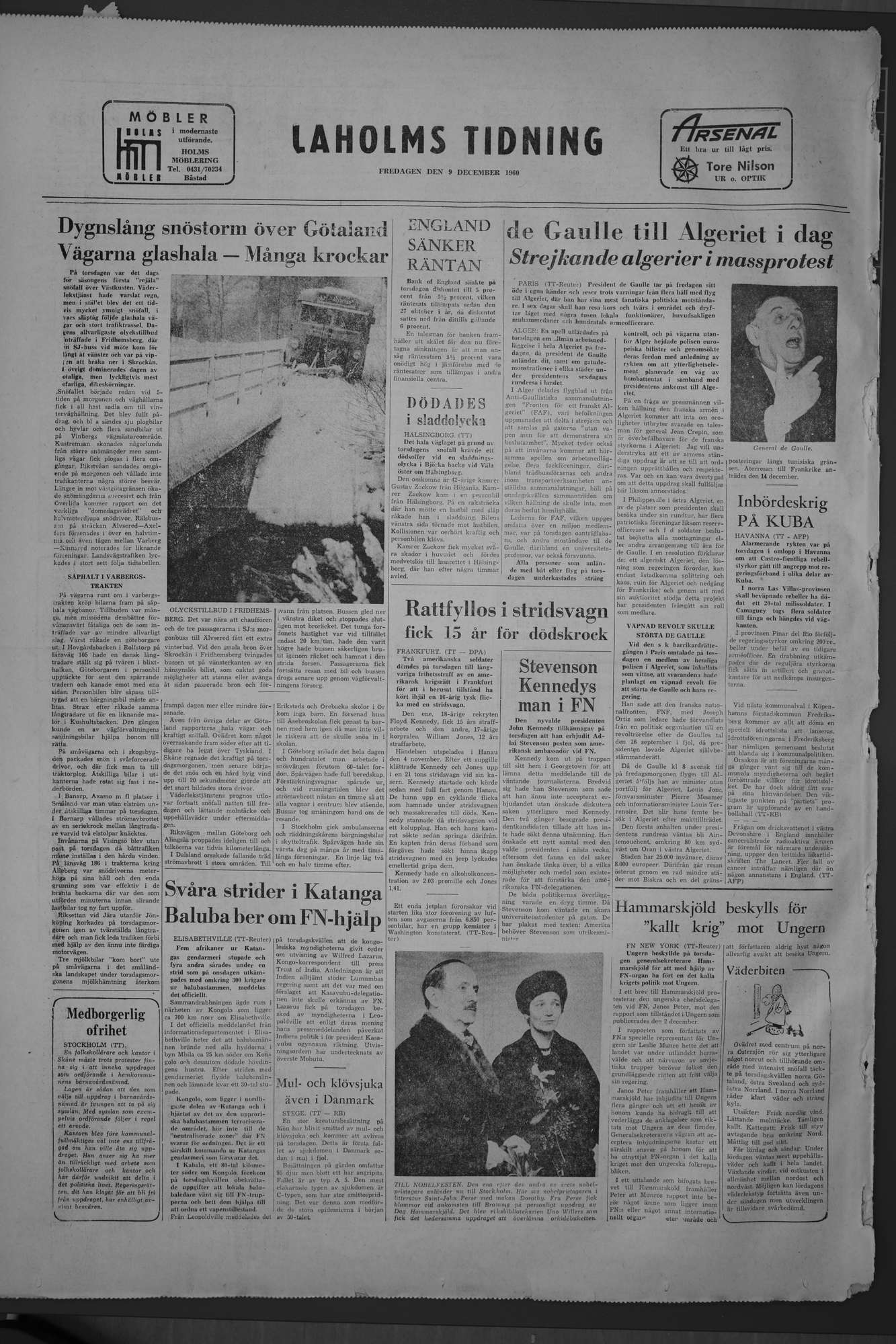 Laholms Tidning Fredag 9 december 1960, sida 8
