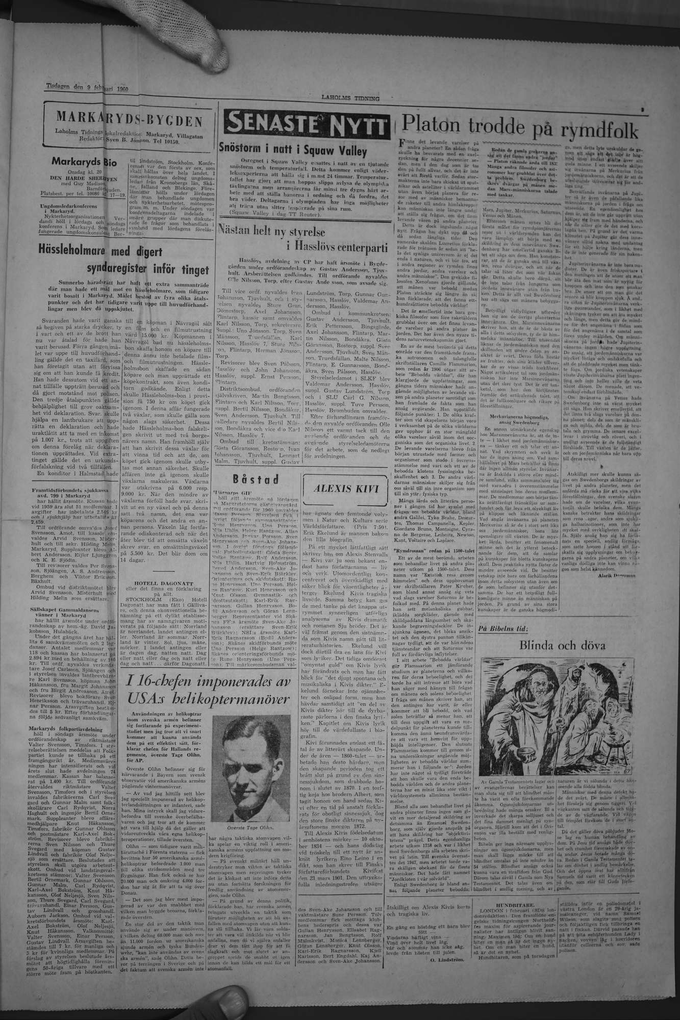 Laholms Tidning Tisdag 9 februari 1960, sida 3