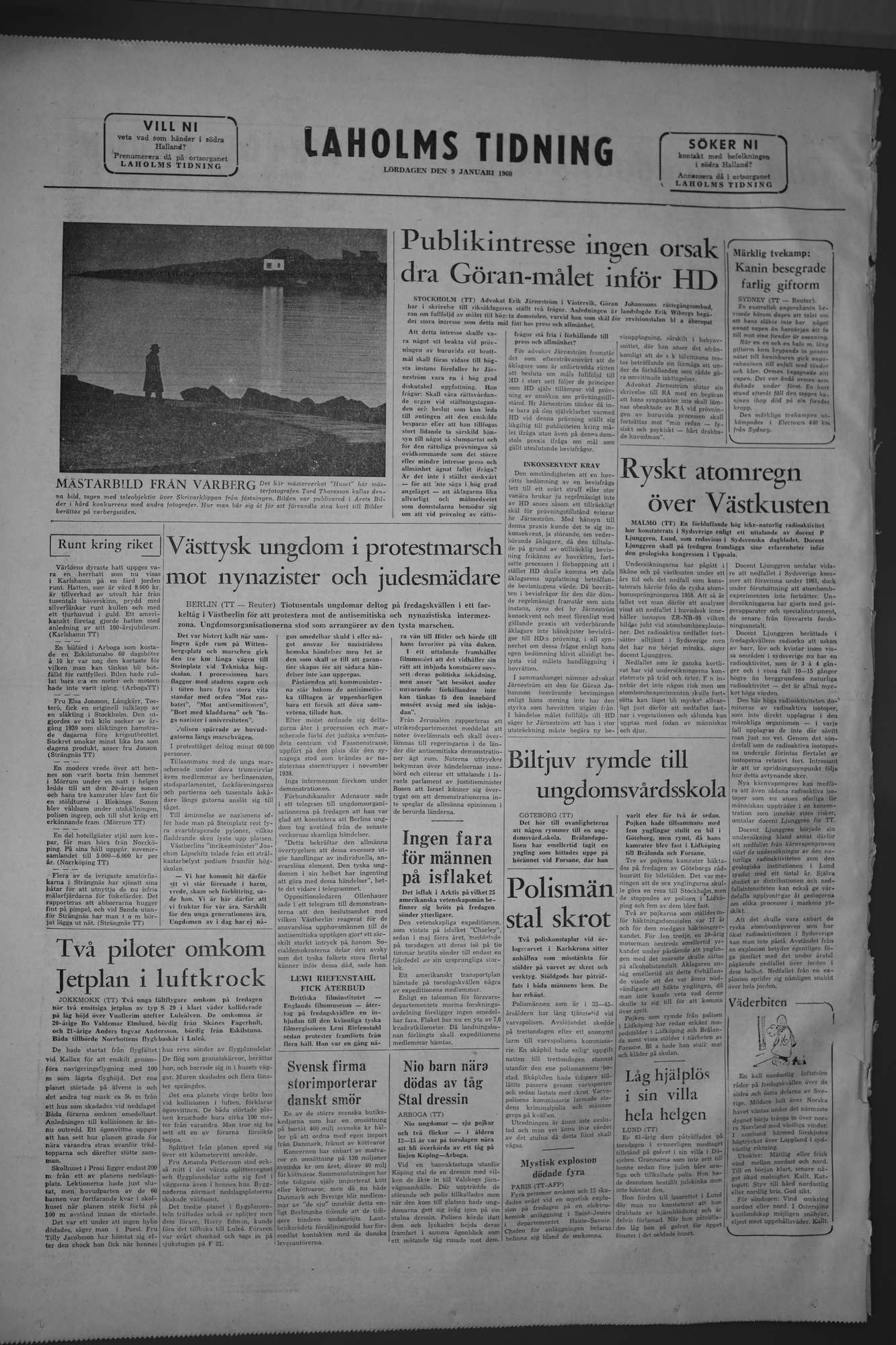 Laholms Tidning Lördag 9 januari 1960, sida 8