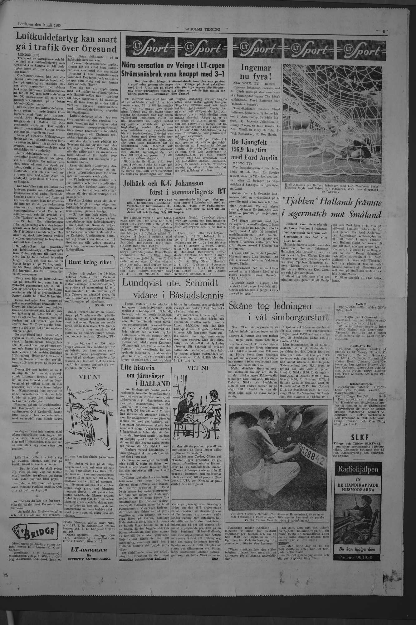Laholms Tidning Lördag 9 juli 1960, sida 5