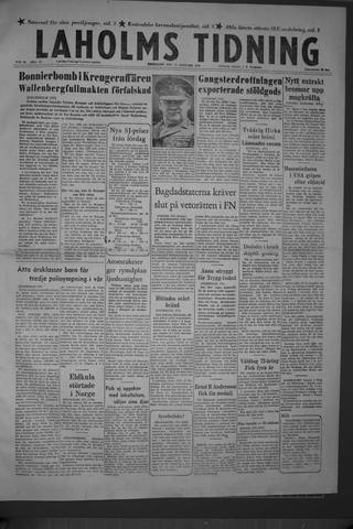 Förstasidan, Fredag 31 januari 1958
