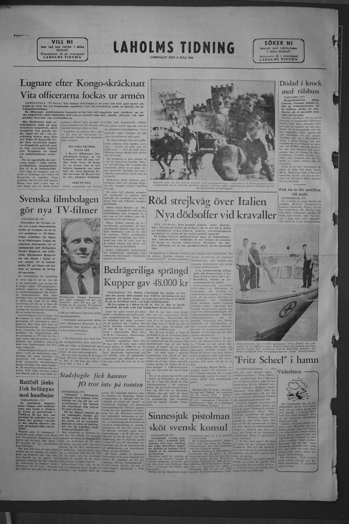 Laholms Tidning Lördag 9 juli 1960, sida 8