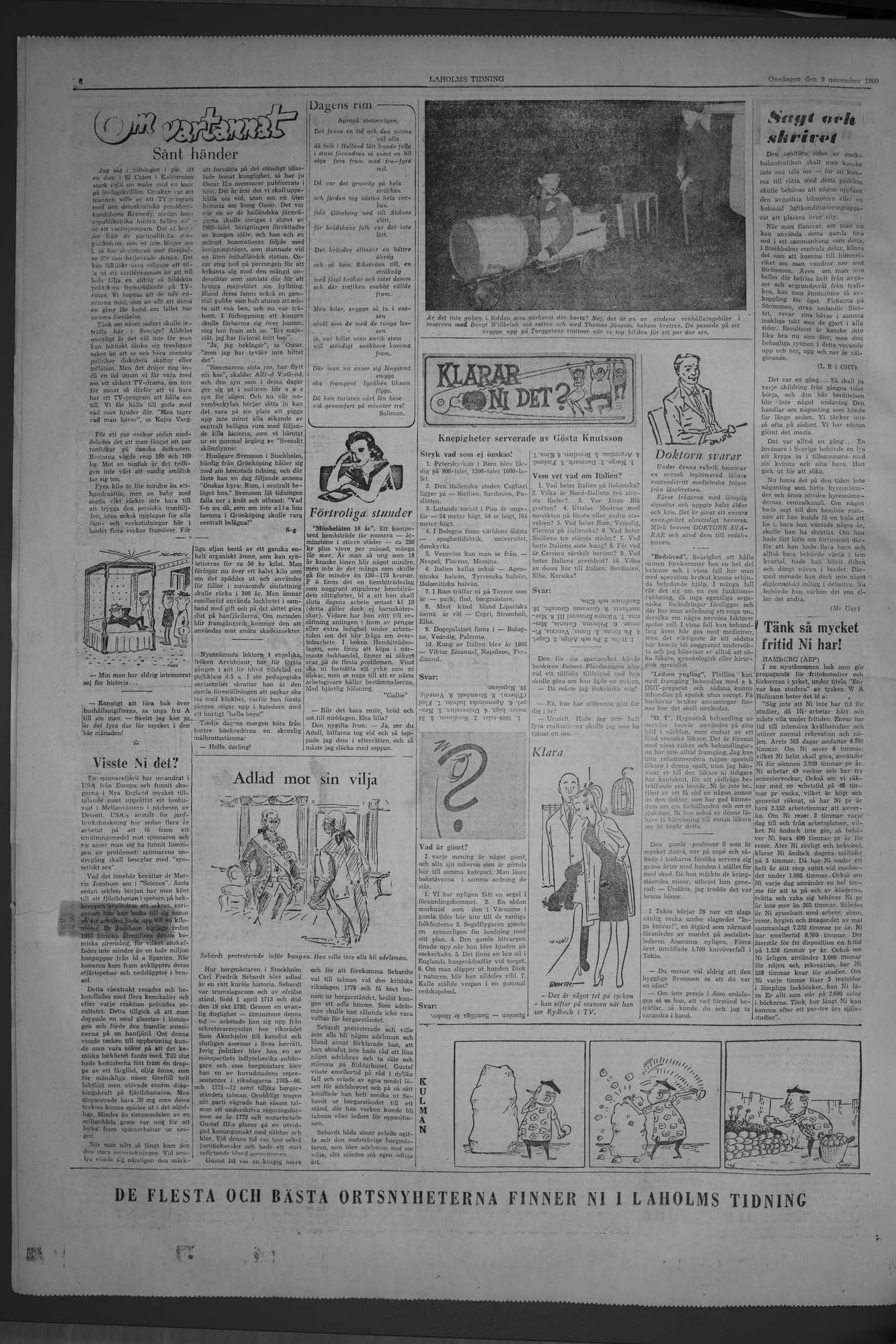 Laholms Tidning Onsdag 9 november 1960, sida 6