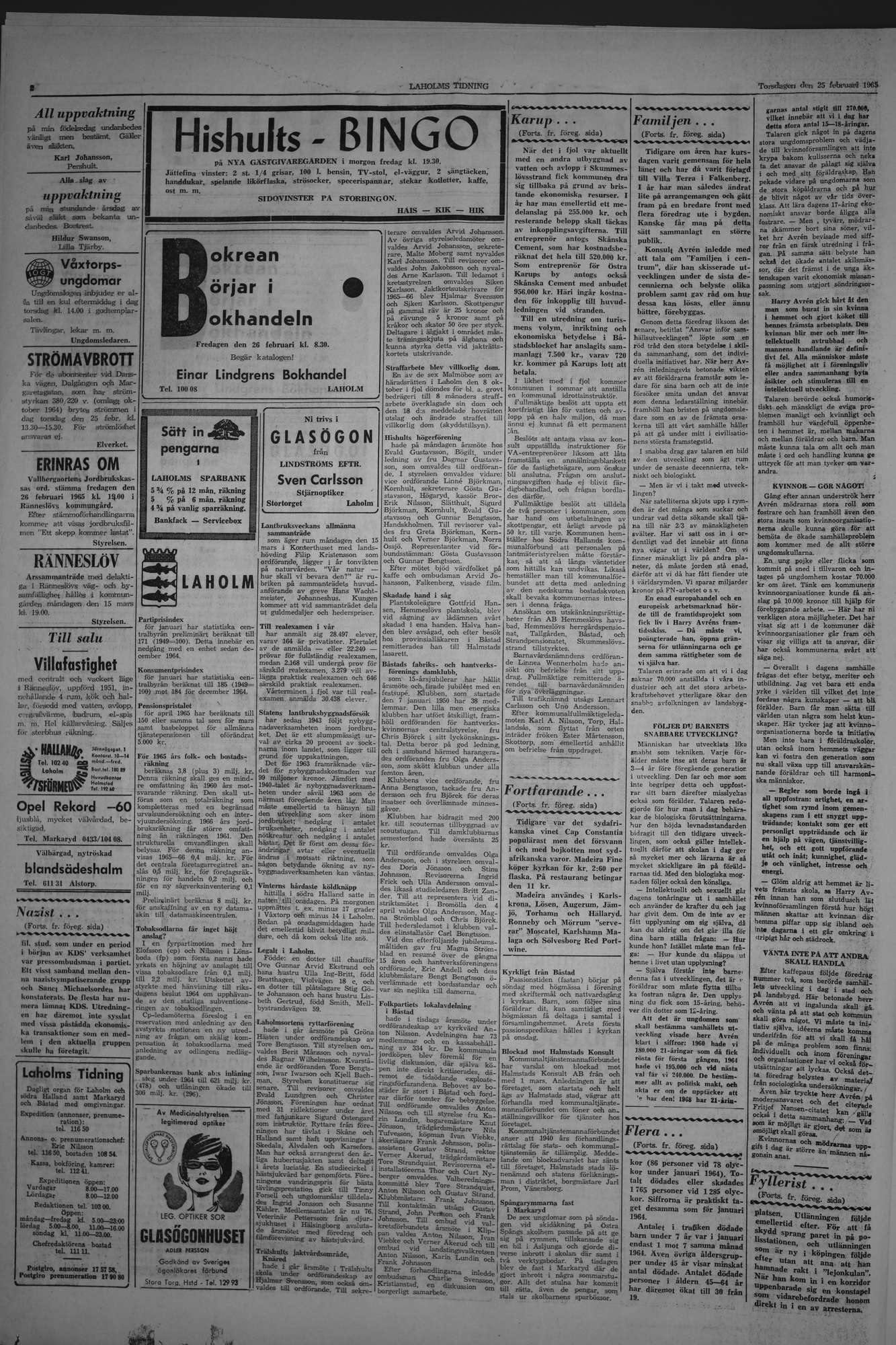 Laholms Tidning Torsdag 25 februari 1965, sida 2