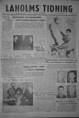 Förstasidan, Lördag 1 april 1961