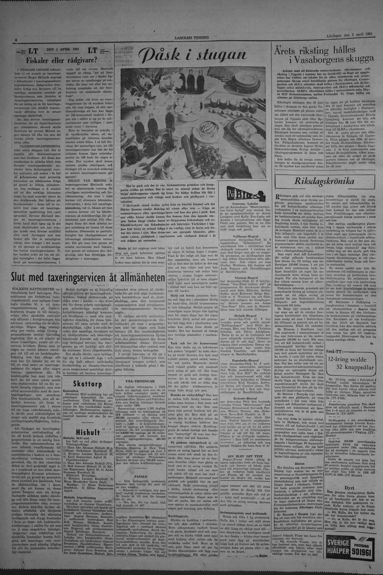 Laholms Tidning Lördag 1 april 1961, sida 4